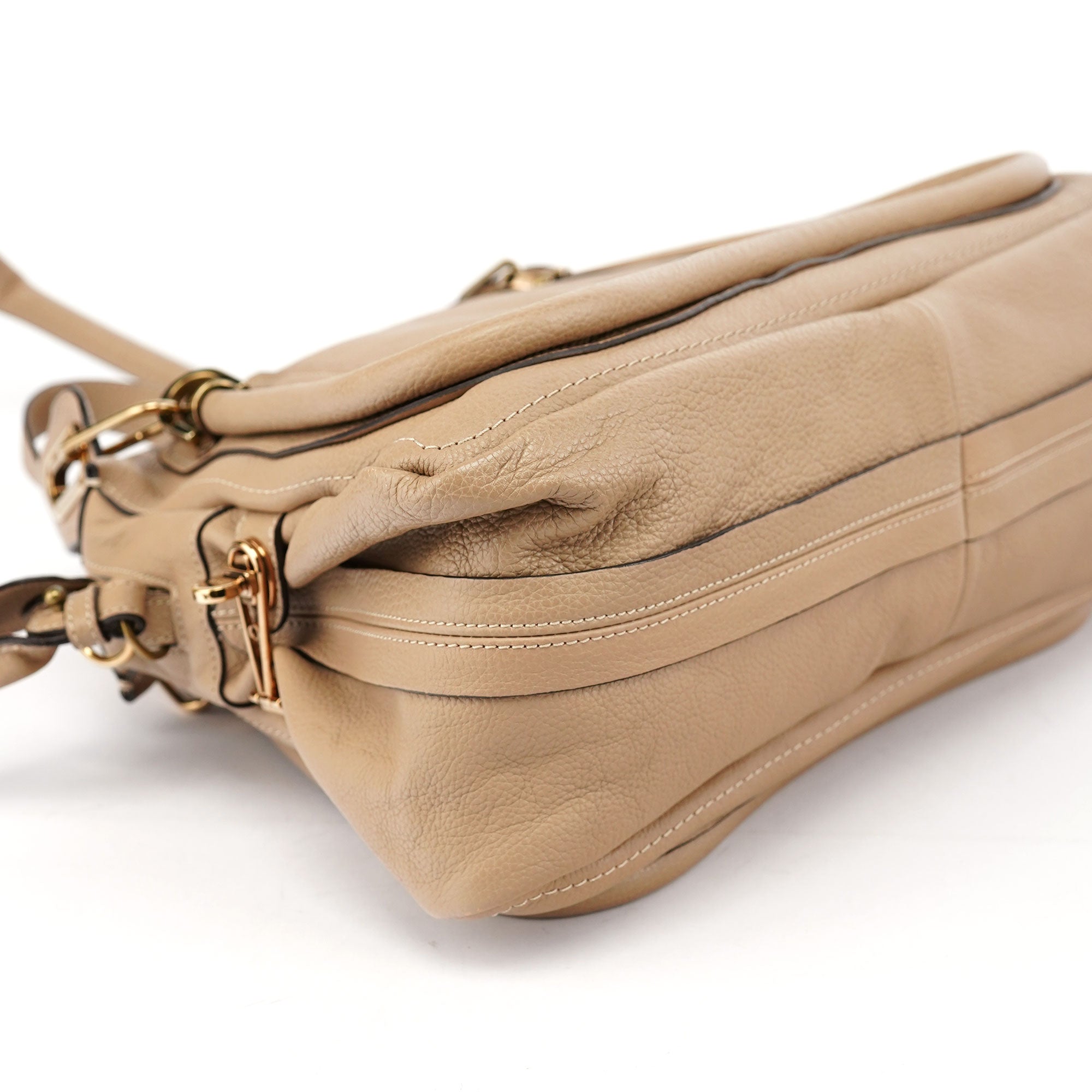 Beige Leather Paraty 2-Way Shoulder Bag
