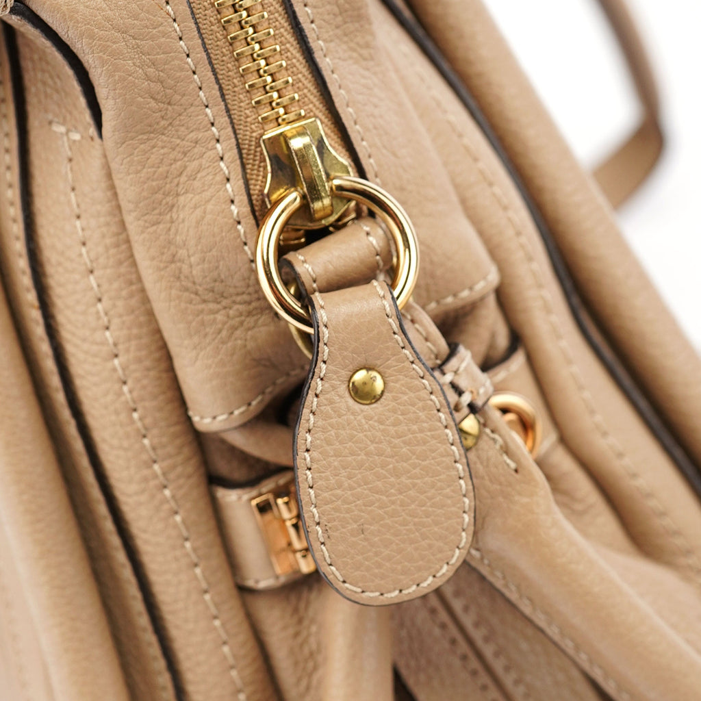Beige Leather Paraty 2-Way Shoulder Bag