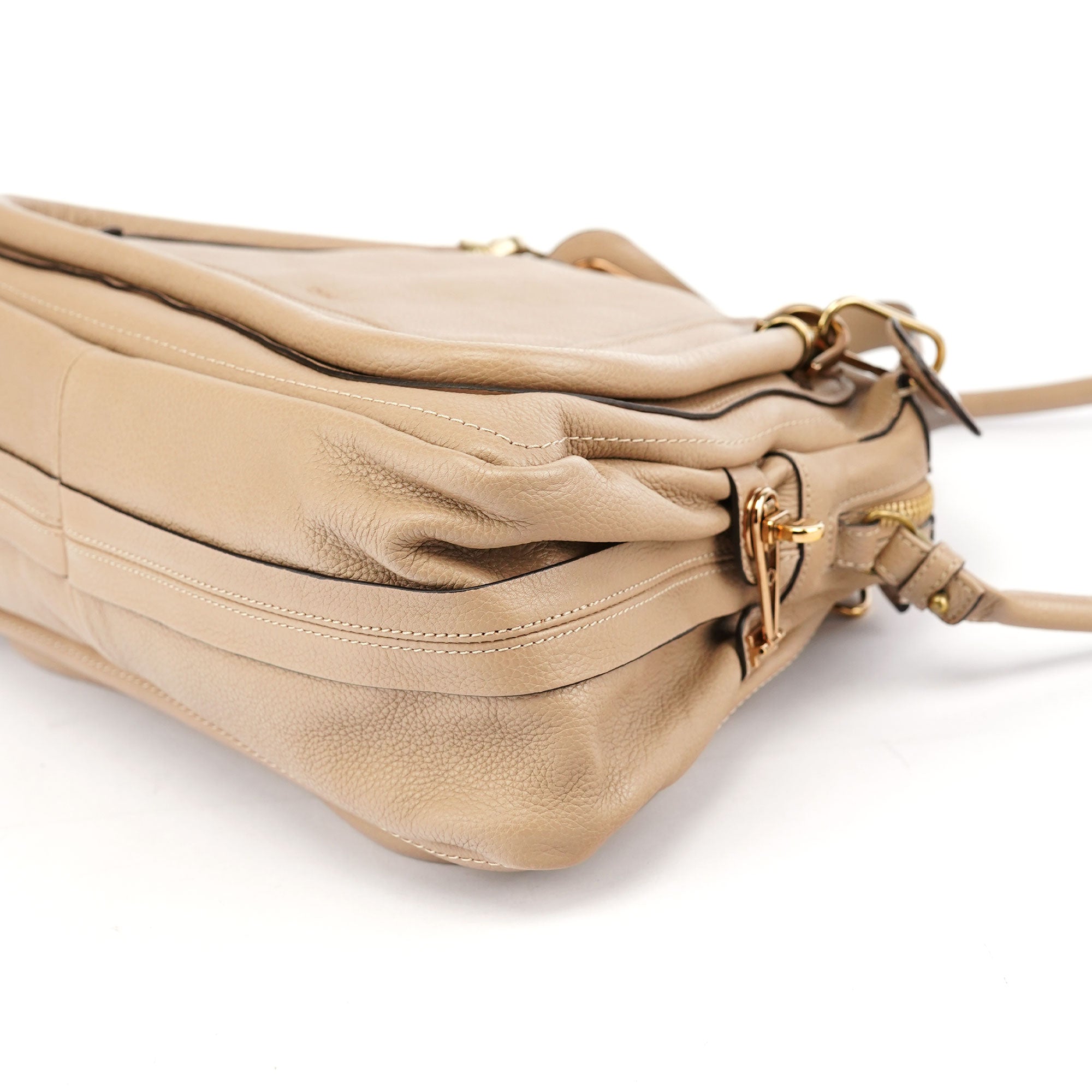 Beige Leather Paraty 2-Way Shoulder Bag