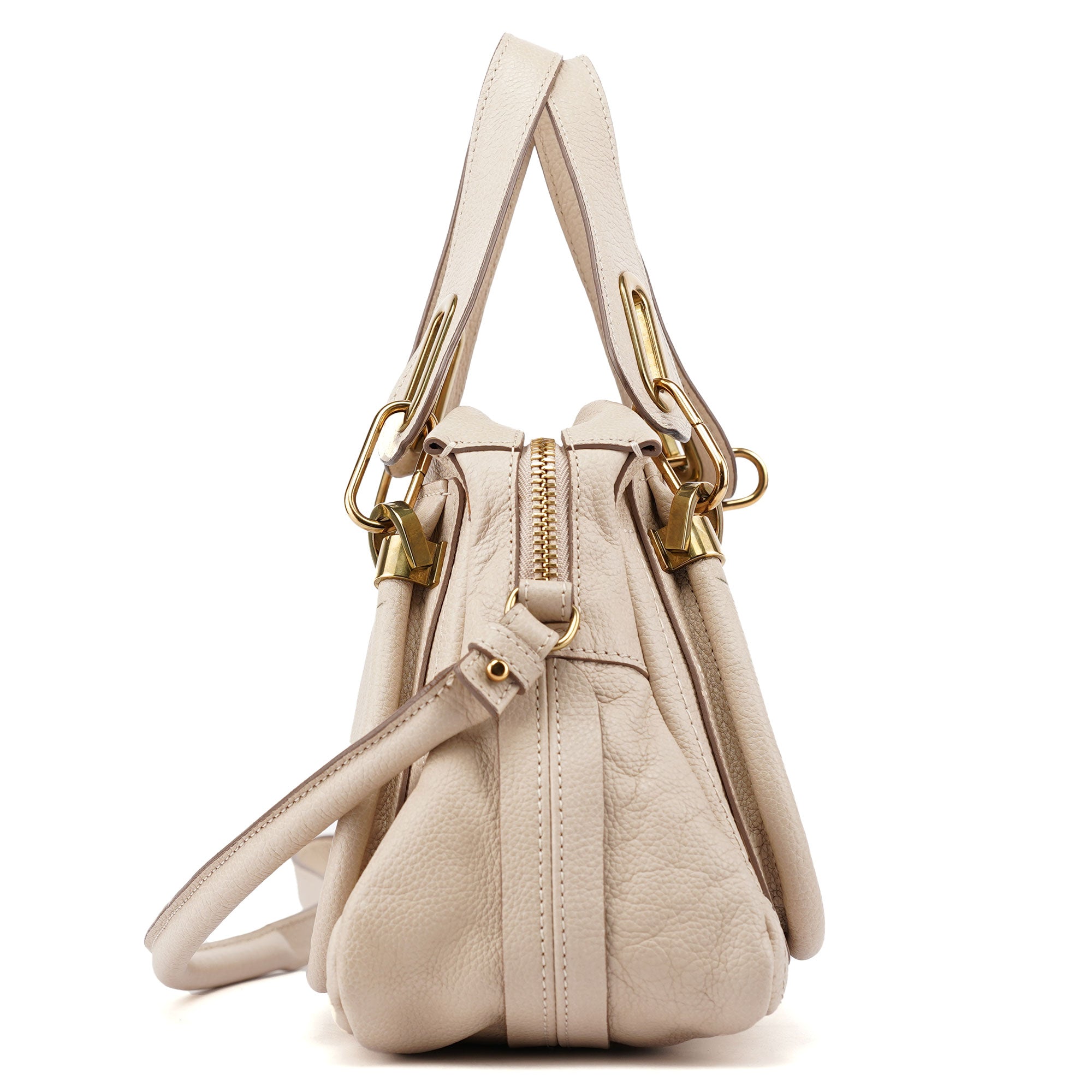 Beige Leather Paraty 2-Way Shoulder Bag