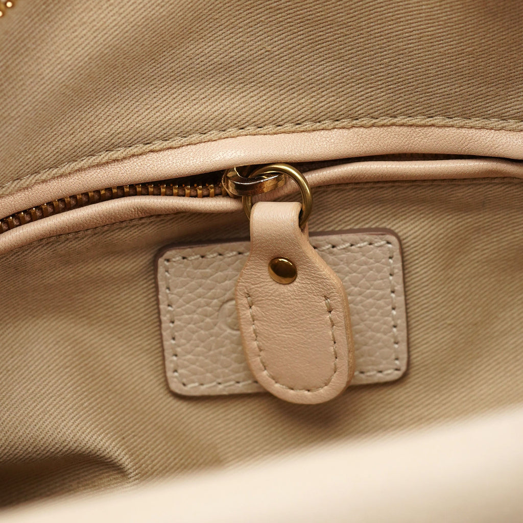 Beige Leather Paraty 2-Way Shoulder Bag