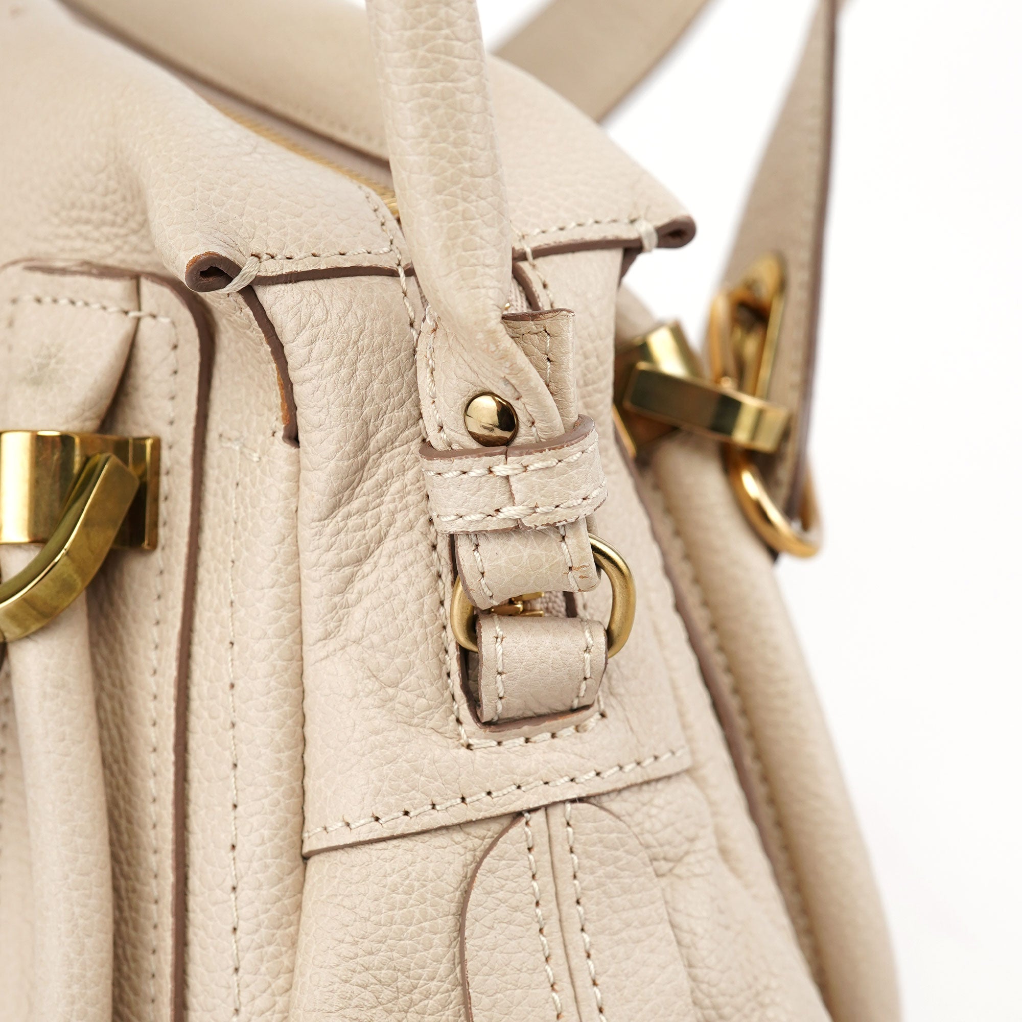 Beige Leather Paraty 2-Way Shoulder Bag