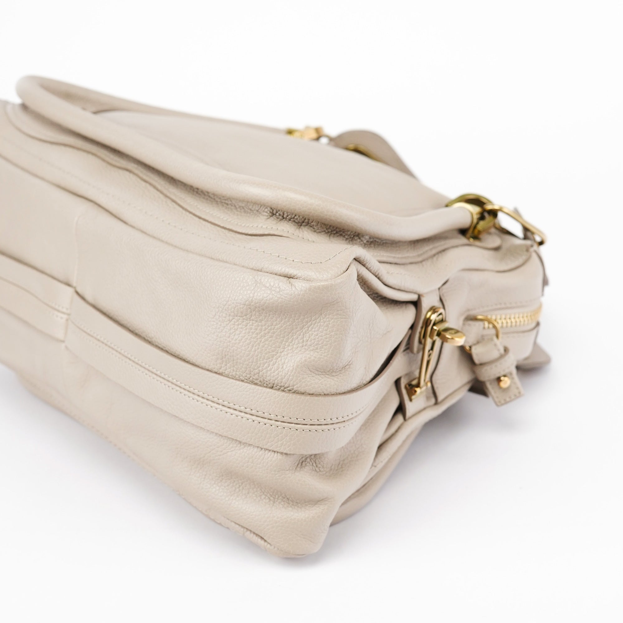 Beige Leather Paraty 2-Way Shoulder Bag