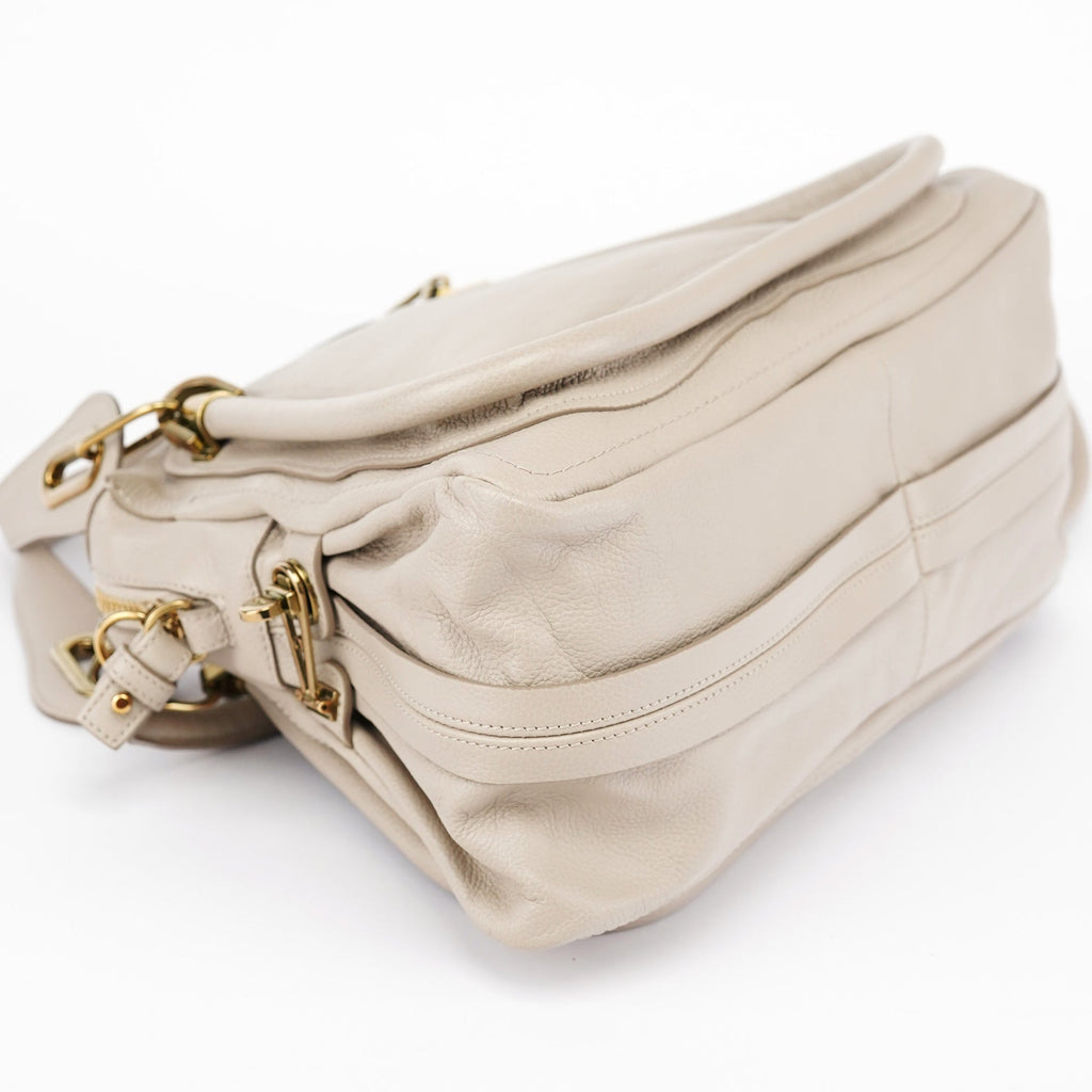 Beige Leather Paraty 2-Way Shoulder Bag
