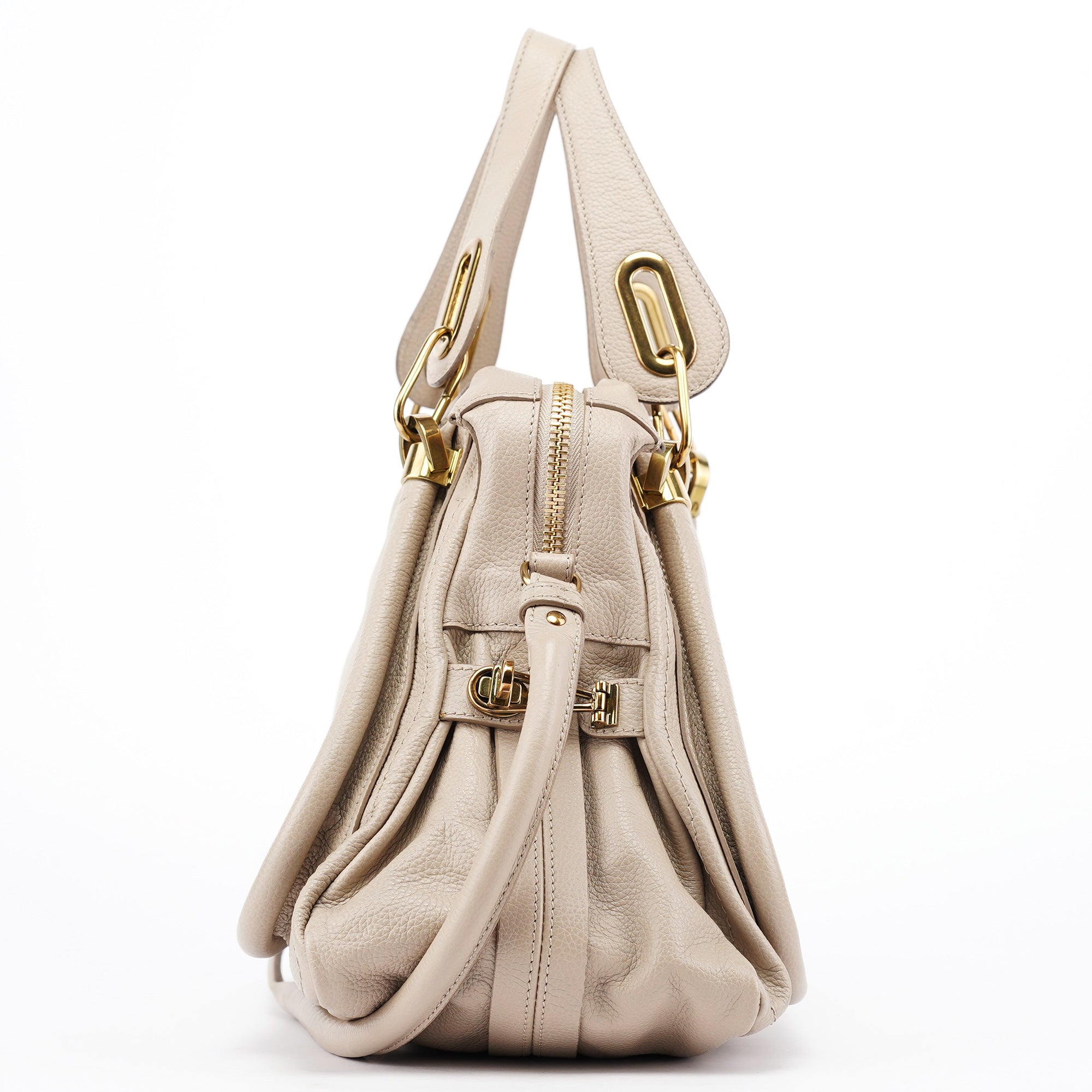 Beige Leather Paraty 2-Way Shoulder Bag