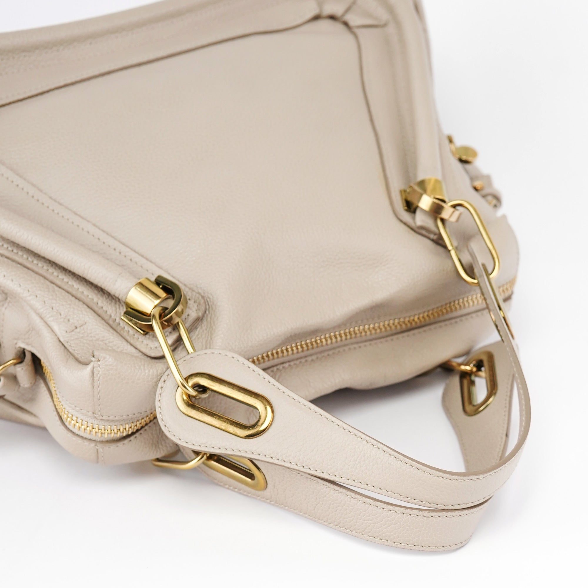 Beige Leather Paraty 2-Way Shoulder Bag
