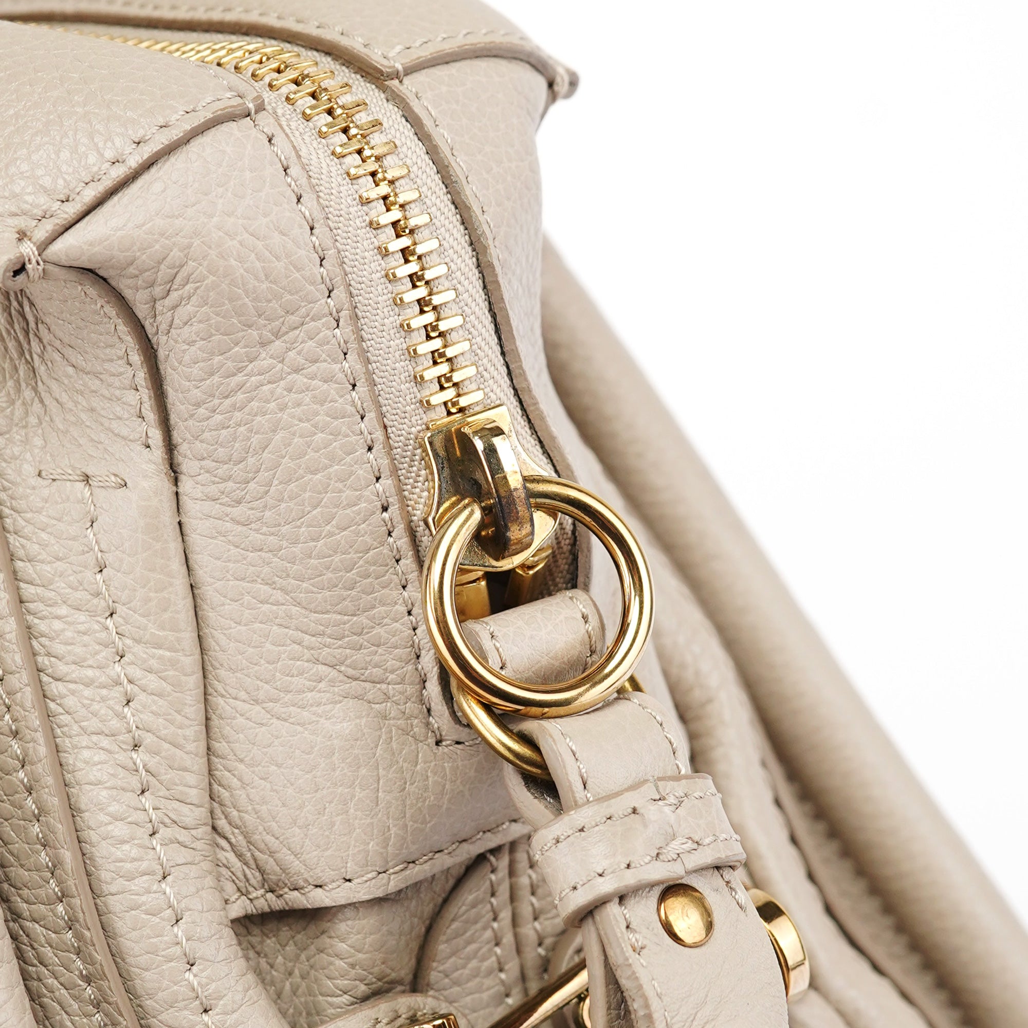 Beige Leather Paraty 2-Way Shoulder Bag