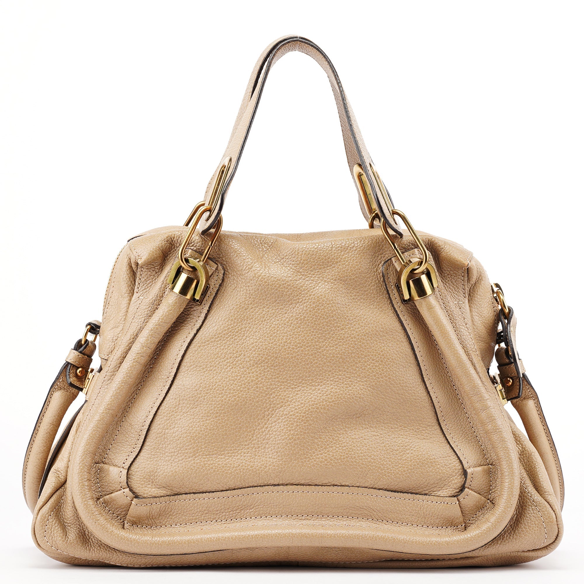 Beige Leather Paraty 2-Way Shoulder Bag