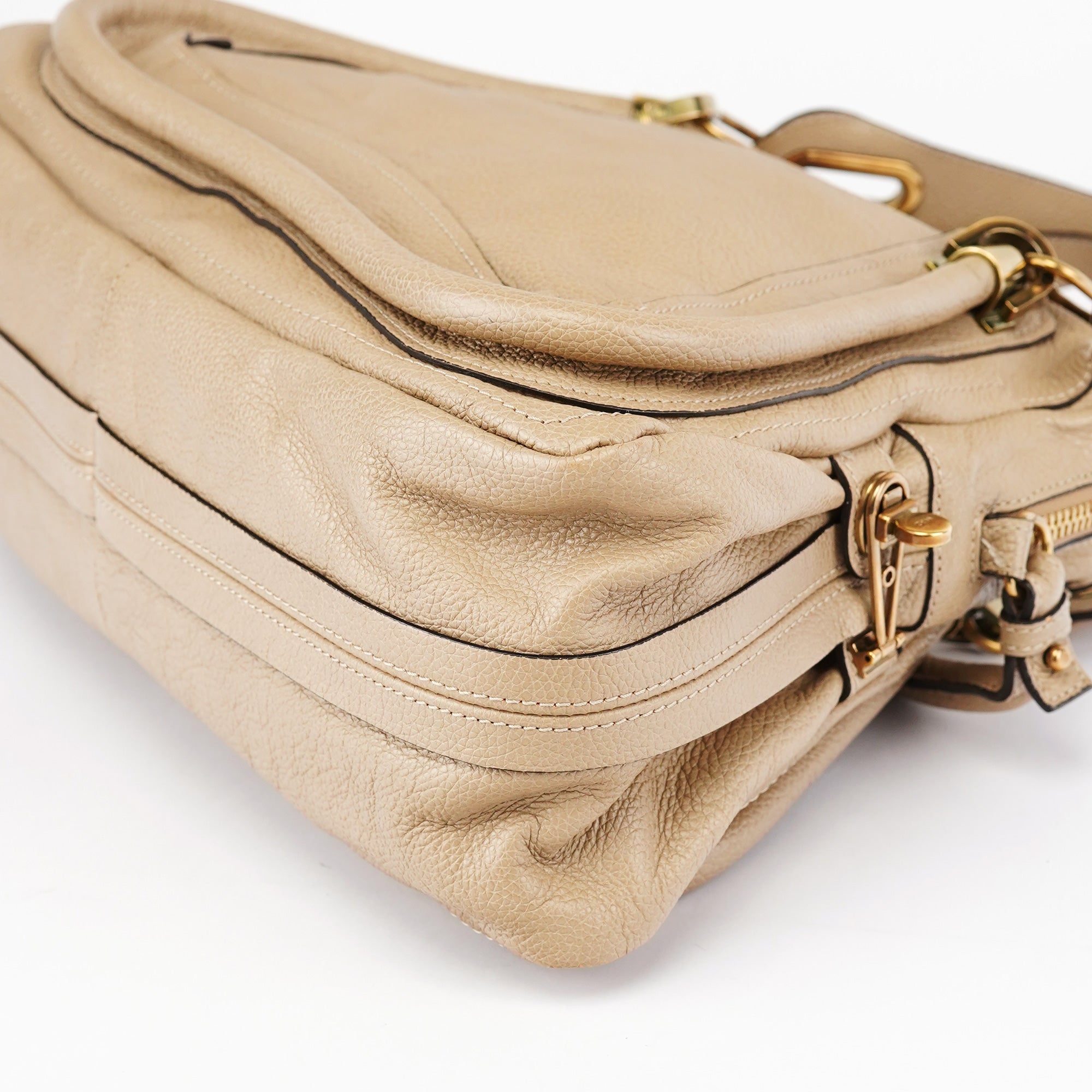 Beige Leather Paraty 2-Way Shoulder Bag