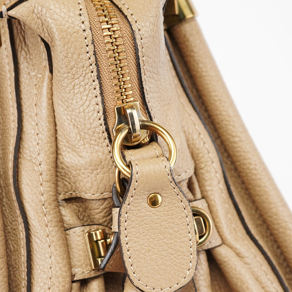 Beige Leather Paraty 2-Way Shoulder Bag