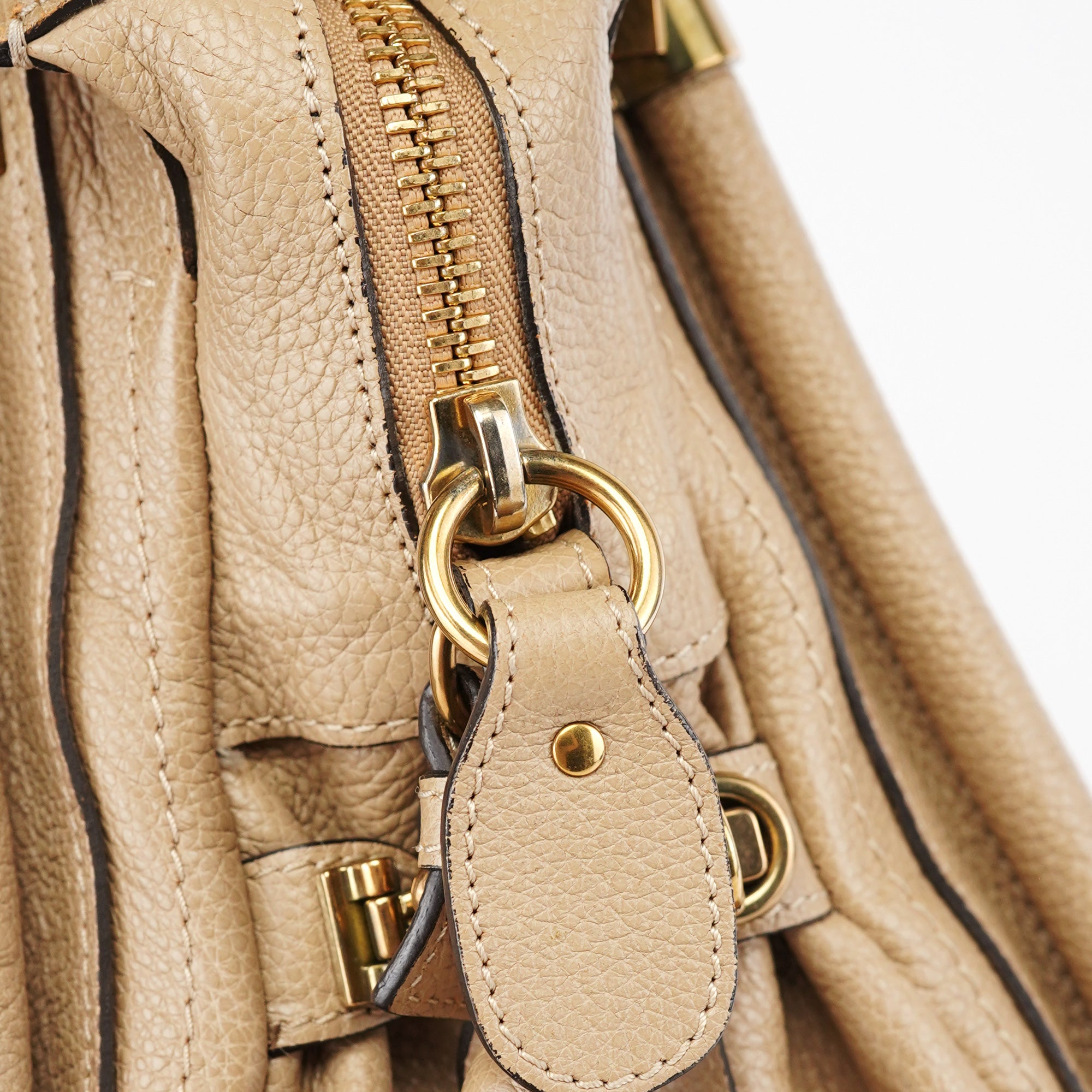 Beige Leather Paraty 2-Way Shoulder Bag