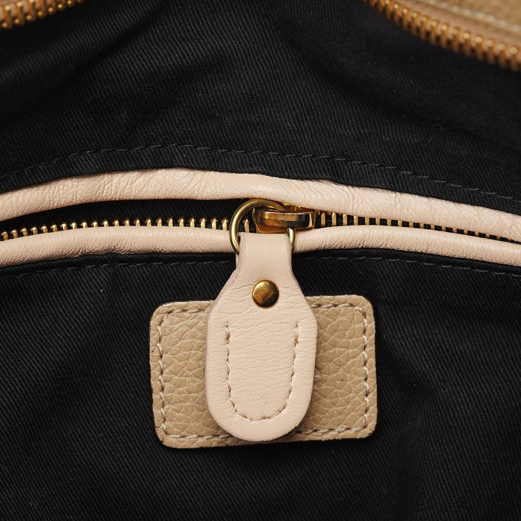 Beige Leather Paraty 2-Way Shoulder Bag
