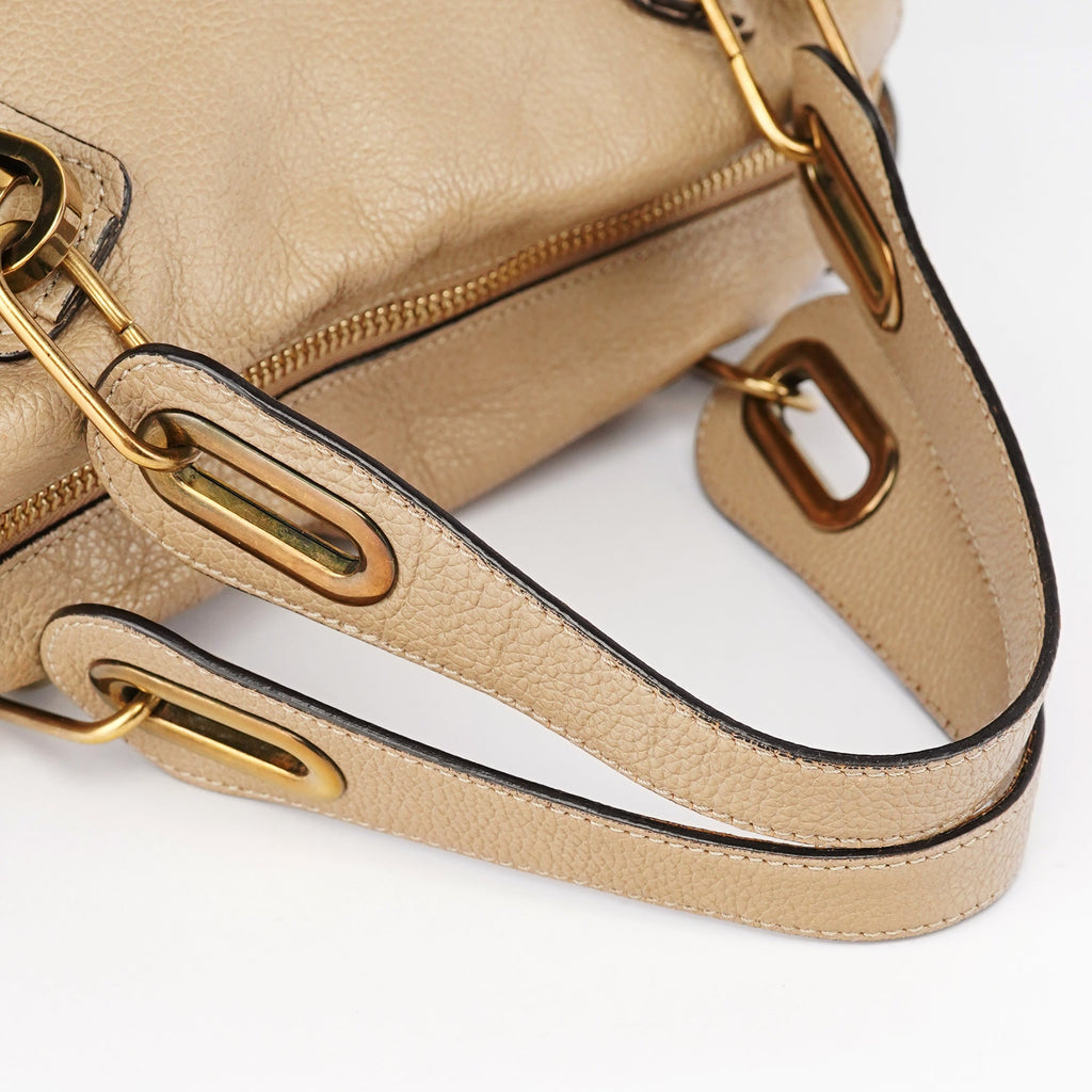Beige Leather Paraty 2-Way Shoulder Bag