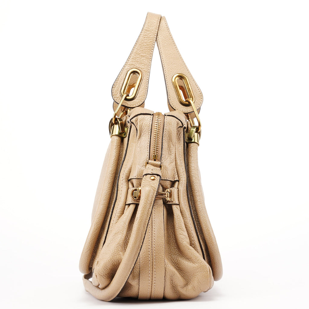 Beige Leather Paraty 2-Way Shoulder Bag