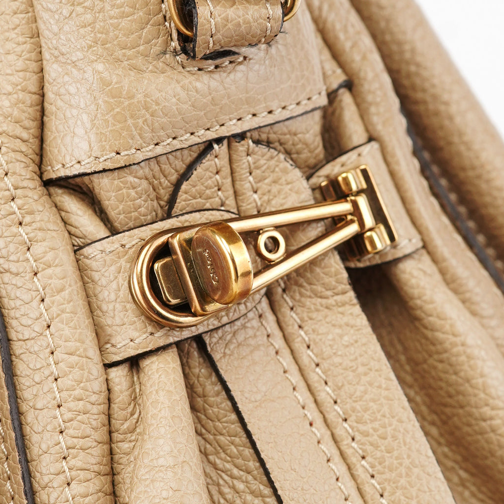Beige Leather Paraty 2-Way Shoulder Bag
