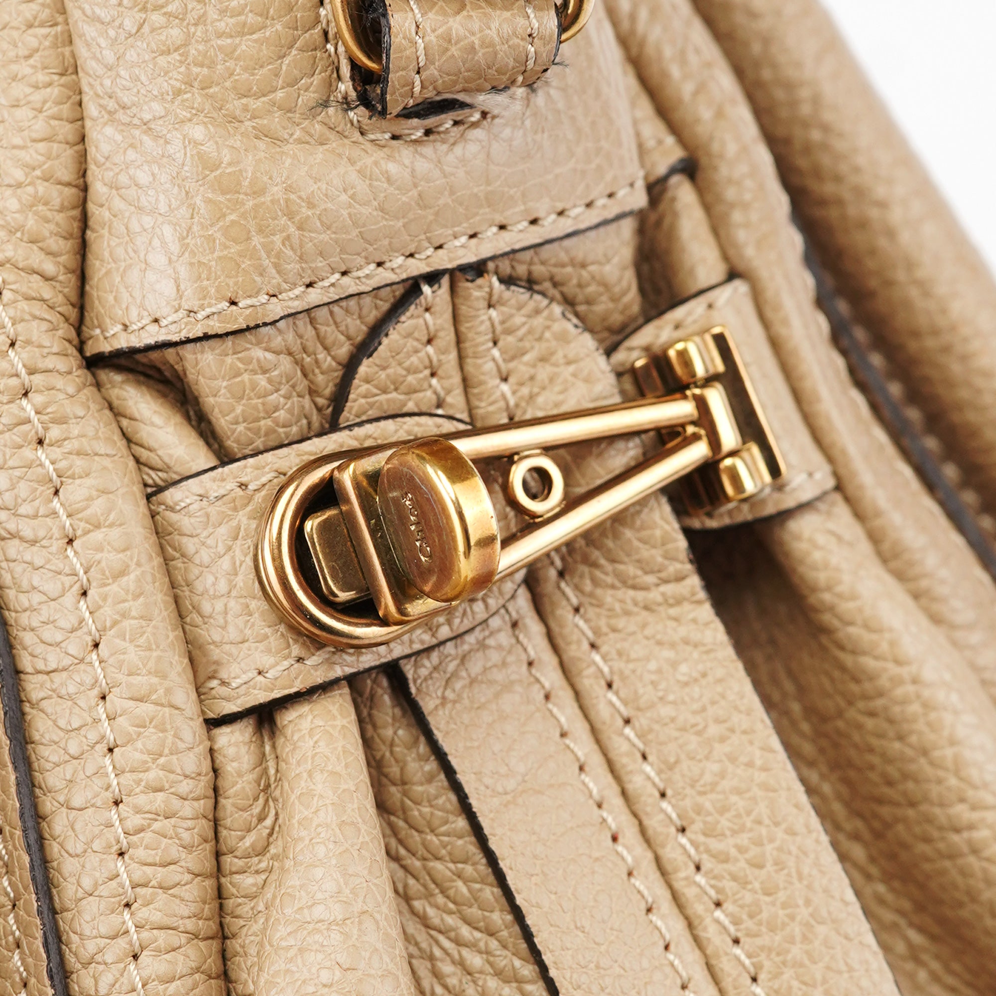 Beige Leather Paraty 2-Way Shoulder Bag