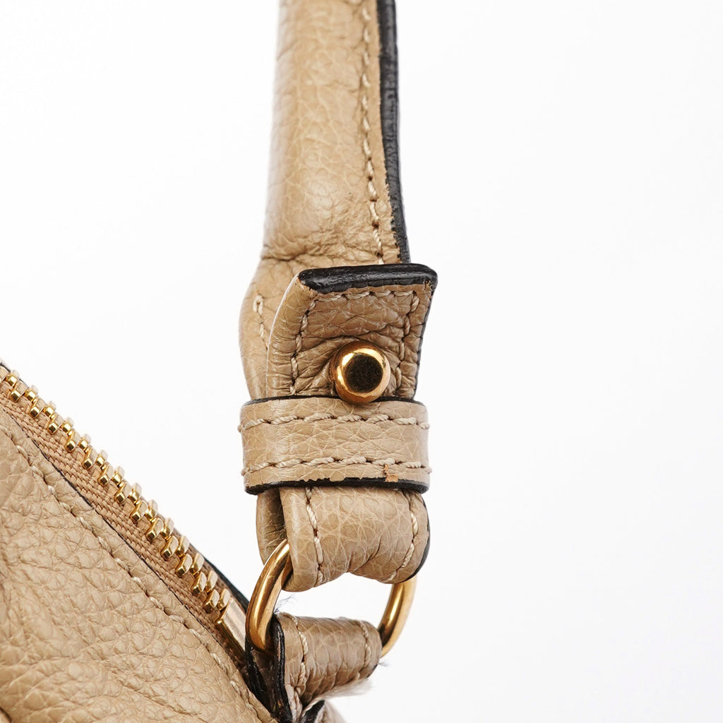Beige Leather Paraty 2-Way Shoulder Bag