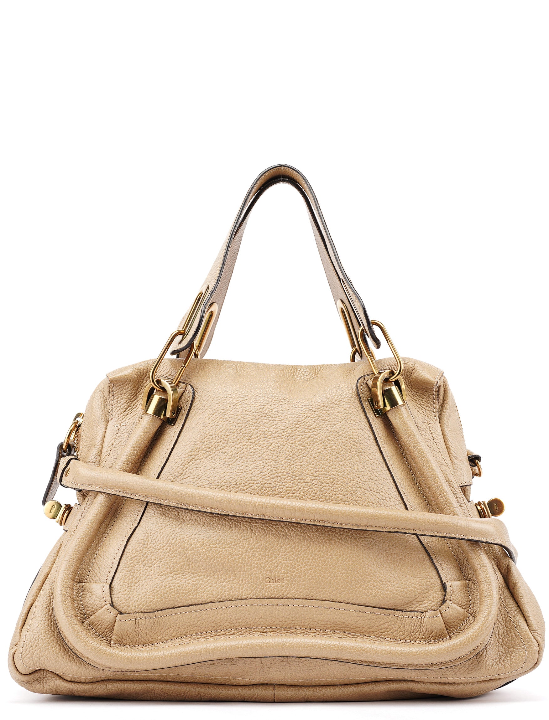 Beige Leather Paraty 2-Way Shoulder Bag