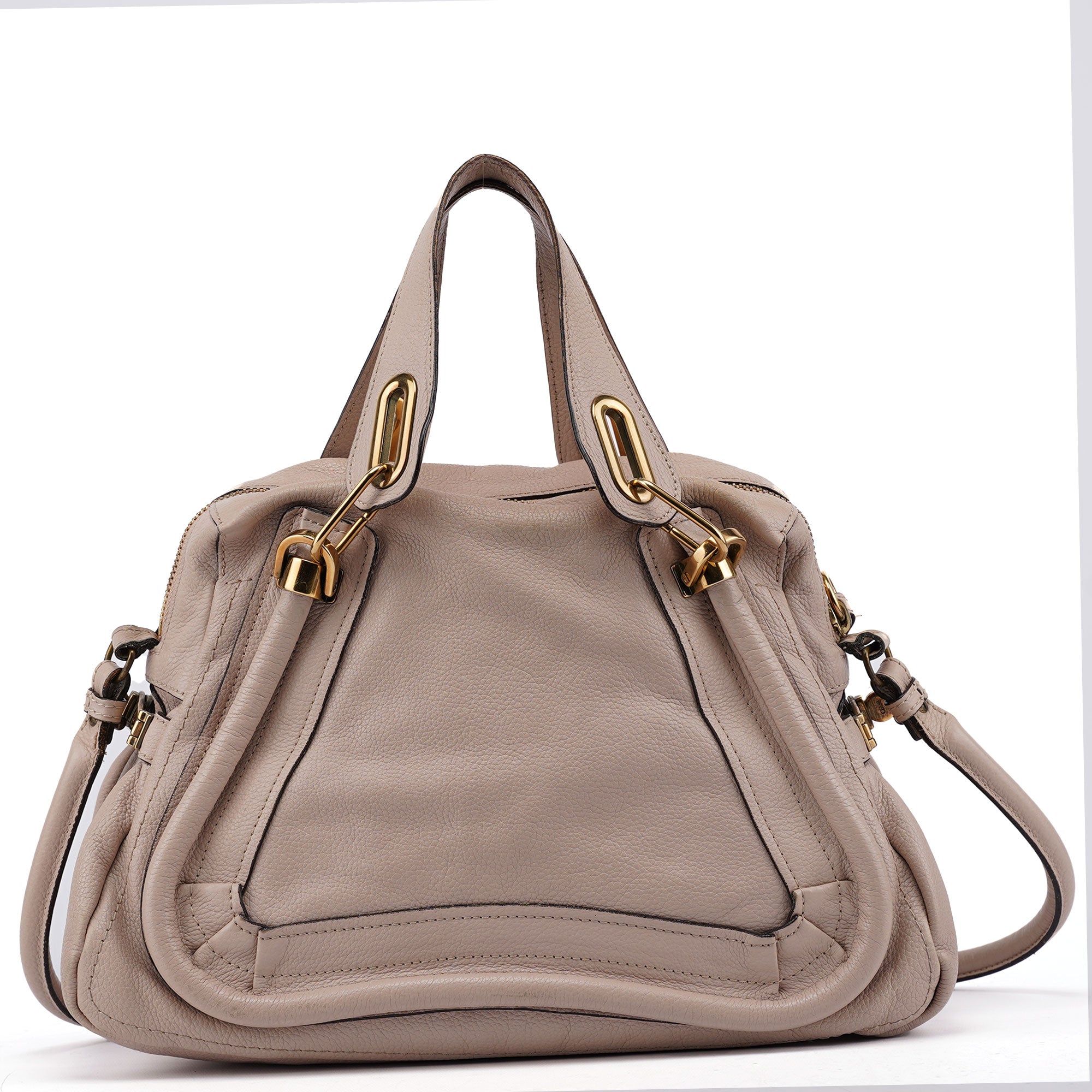 Beige Leather Paraty 2-Way Shoulder Bag