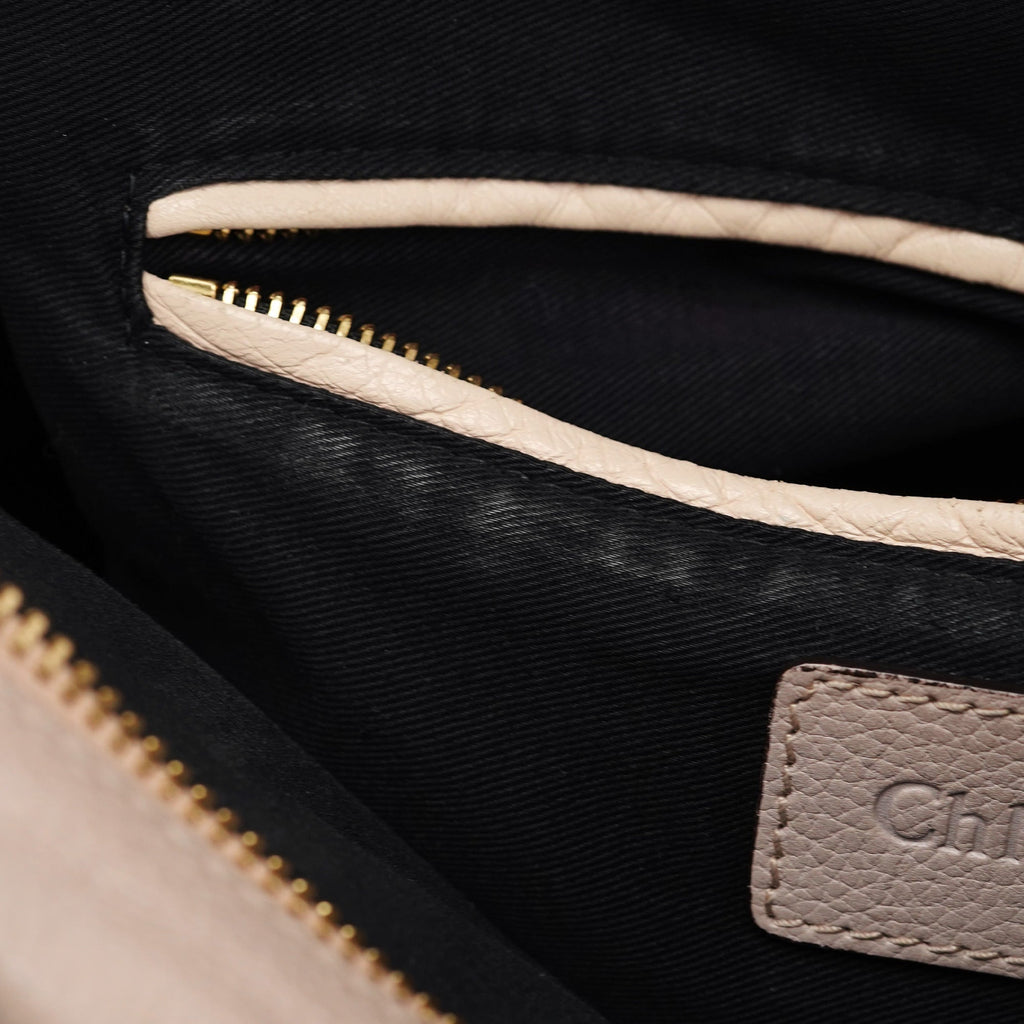 Beige Leather Paraty 2-Way Shoulder Bag