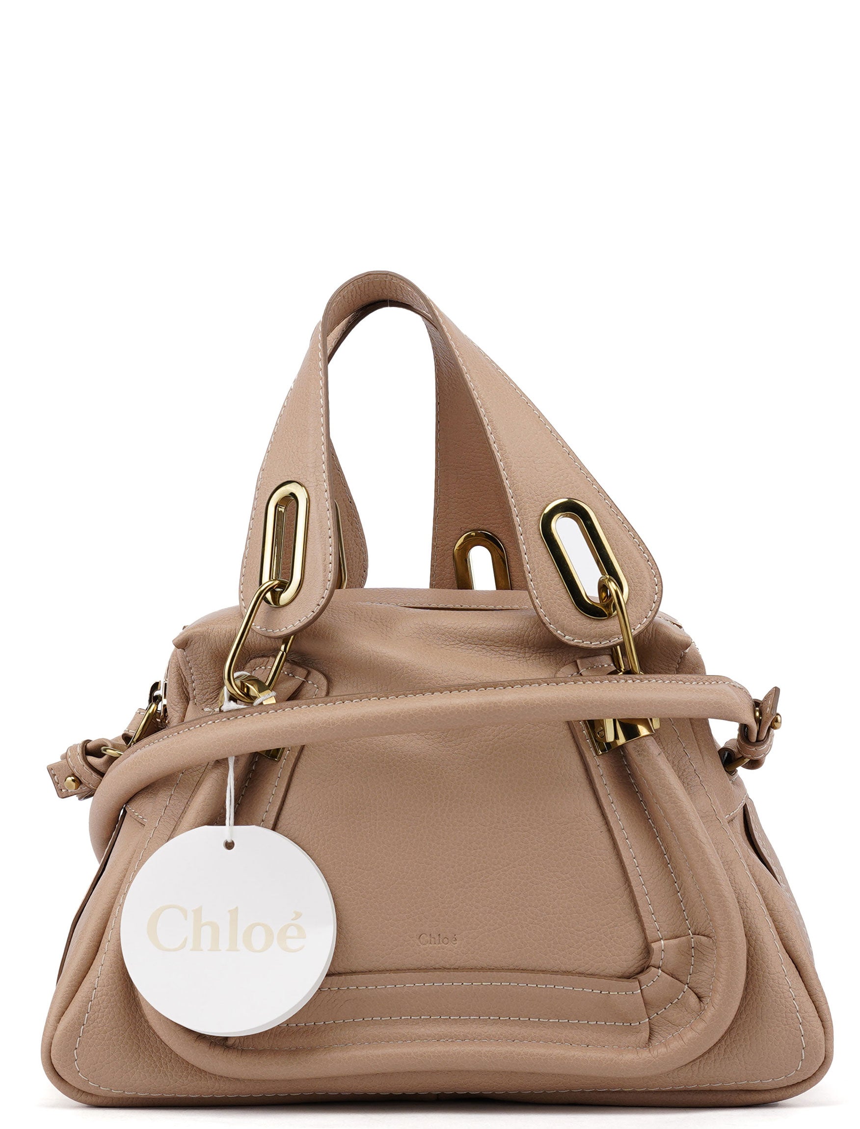 Beige Leather Paraty 2-Way Shoulder Bag