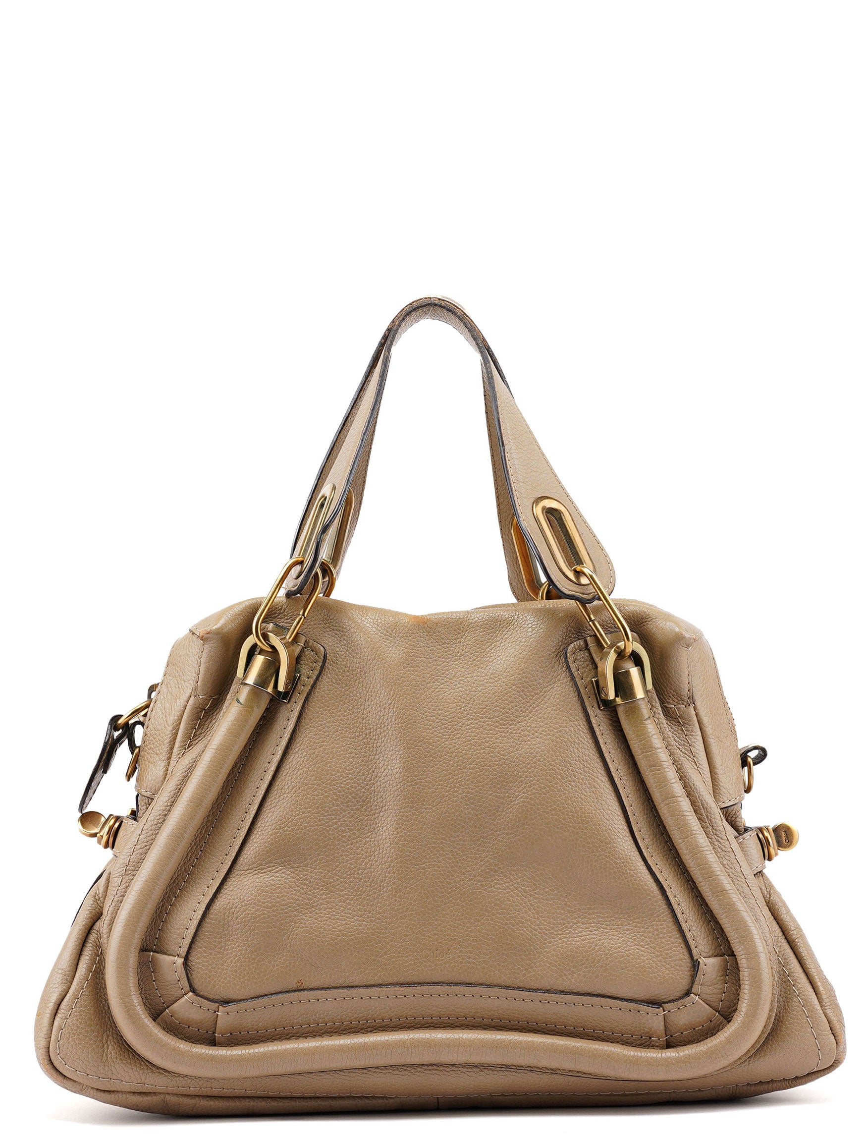Beige Leather Paraty 2-Way Shoulder Bag