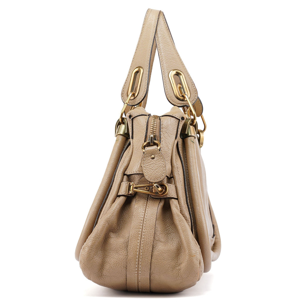 Beige Leather Paraty 2-Way Shoulder Bag