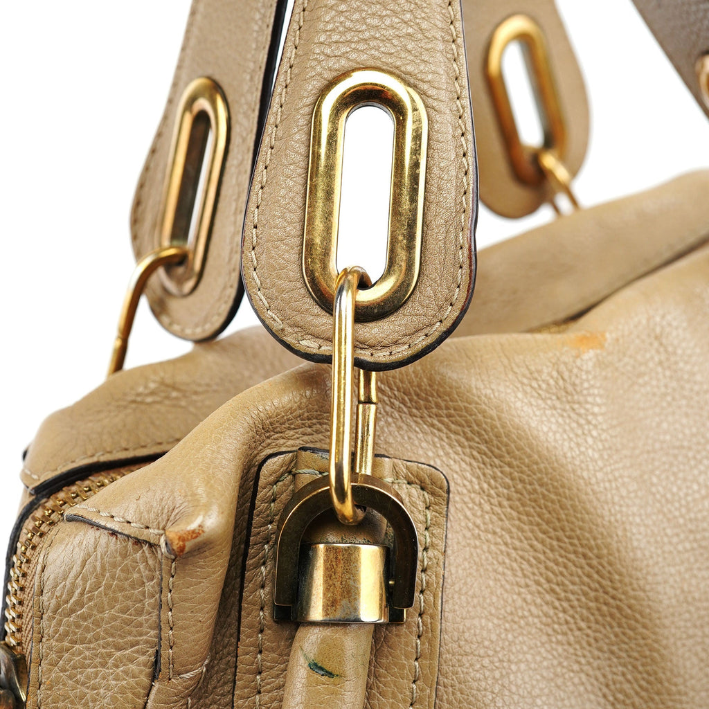 Beige Leather Paraty 2-Way Shoulder Bag