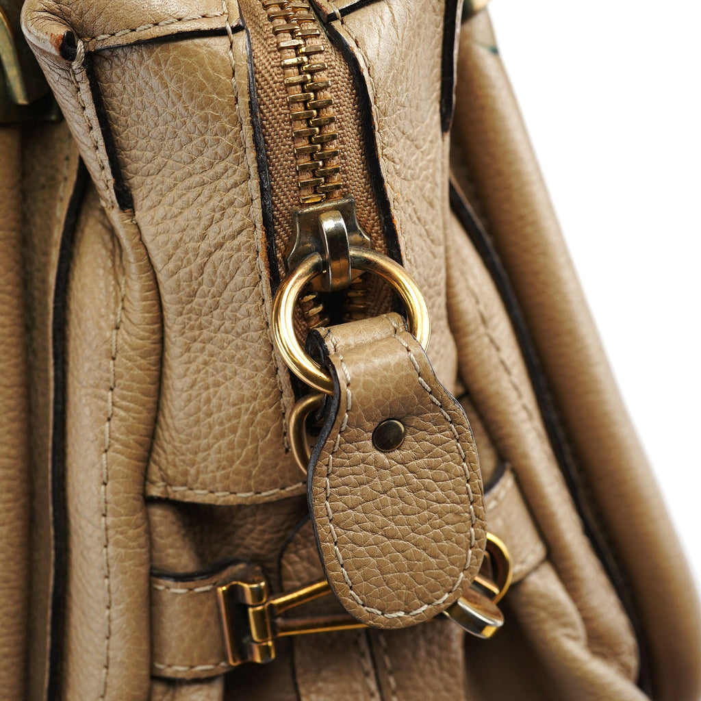Beige Leather Paraty 2-Way Shoulder Bag