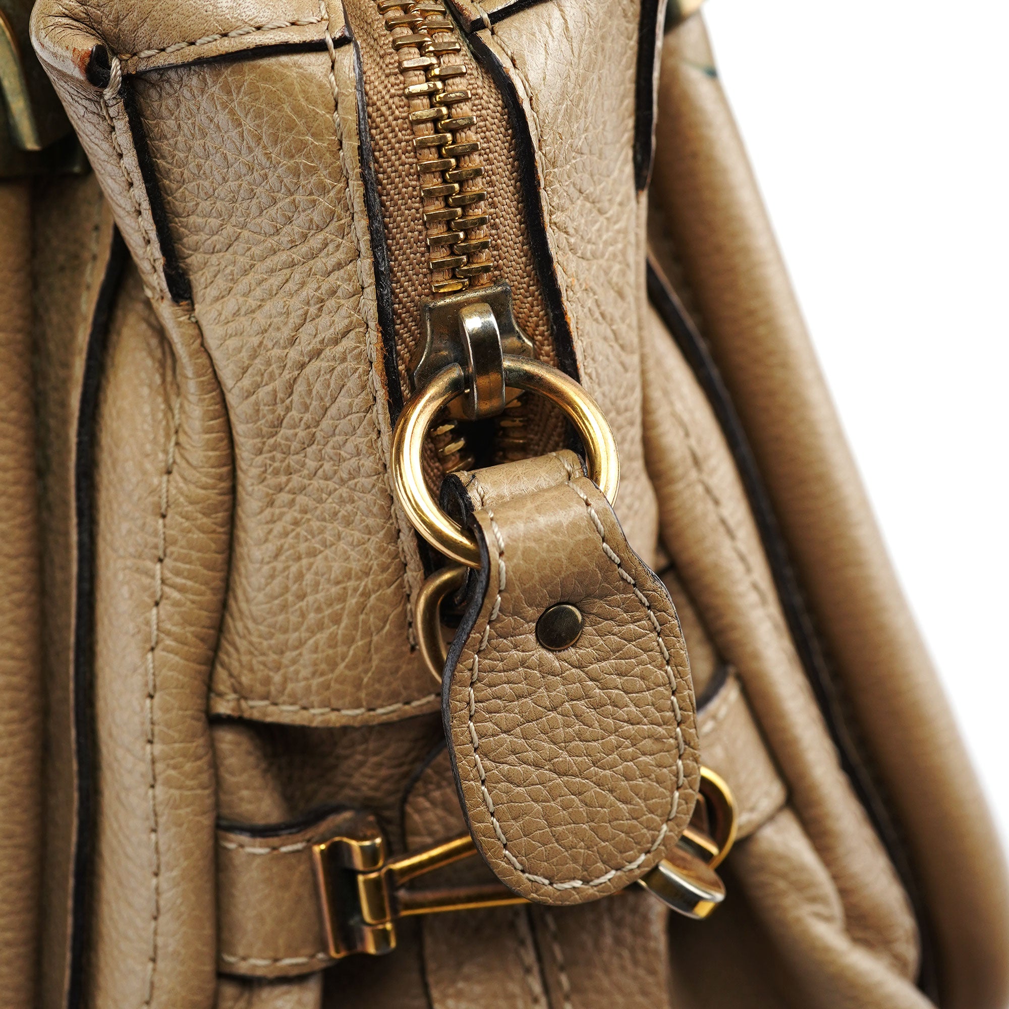 Beige Leather Paraty 2-Way Shoulder Bag