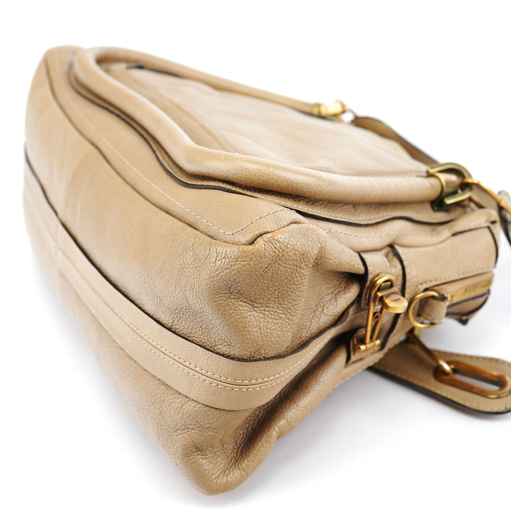 Beige Leather Paraty 2-Way Shoulder Bag