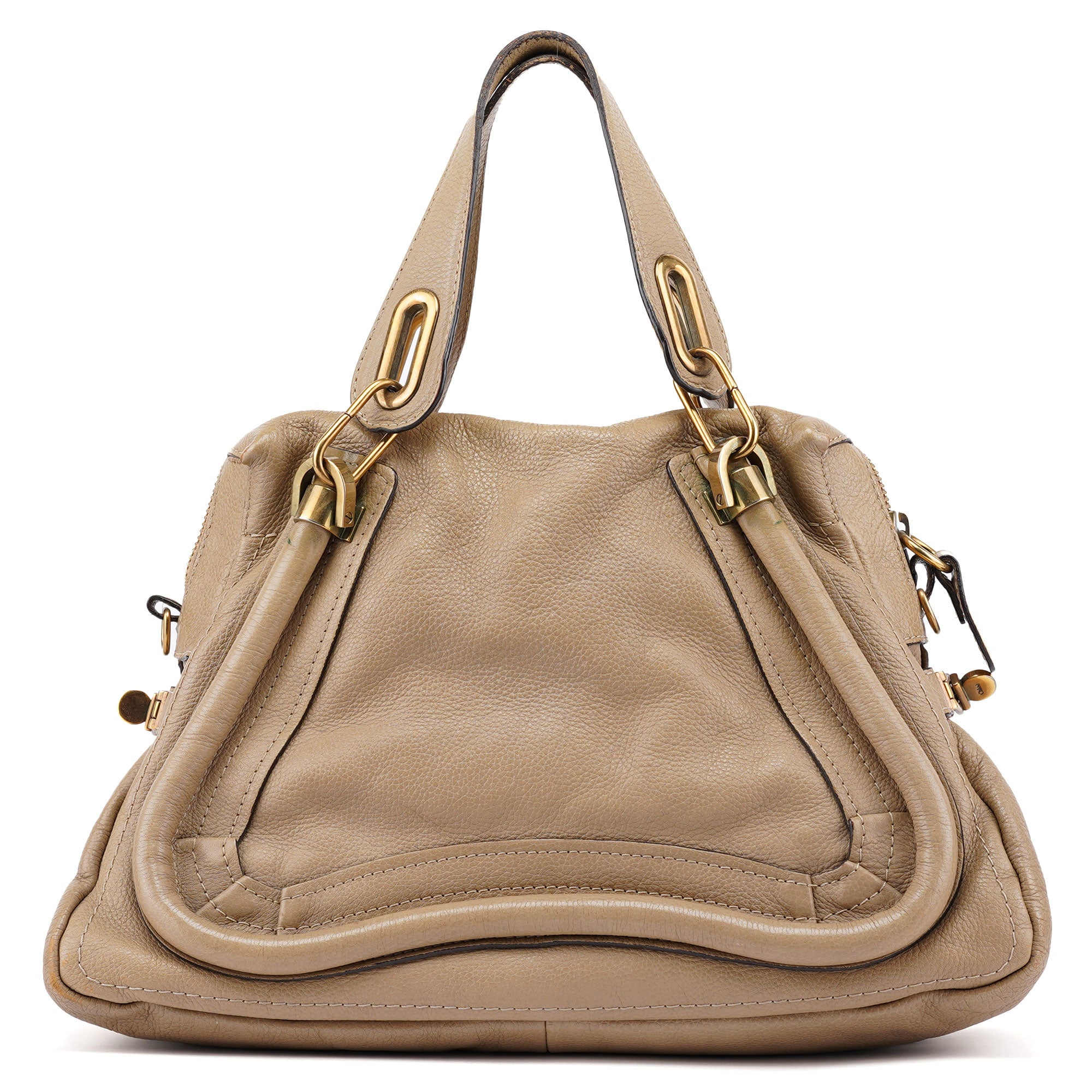Beige Leather Paraty 2-Way Shoulder Bag