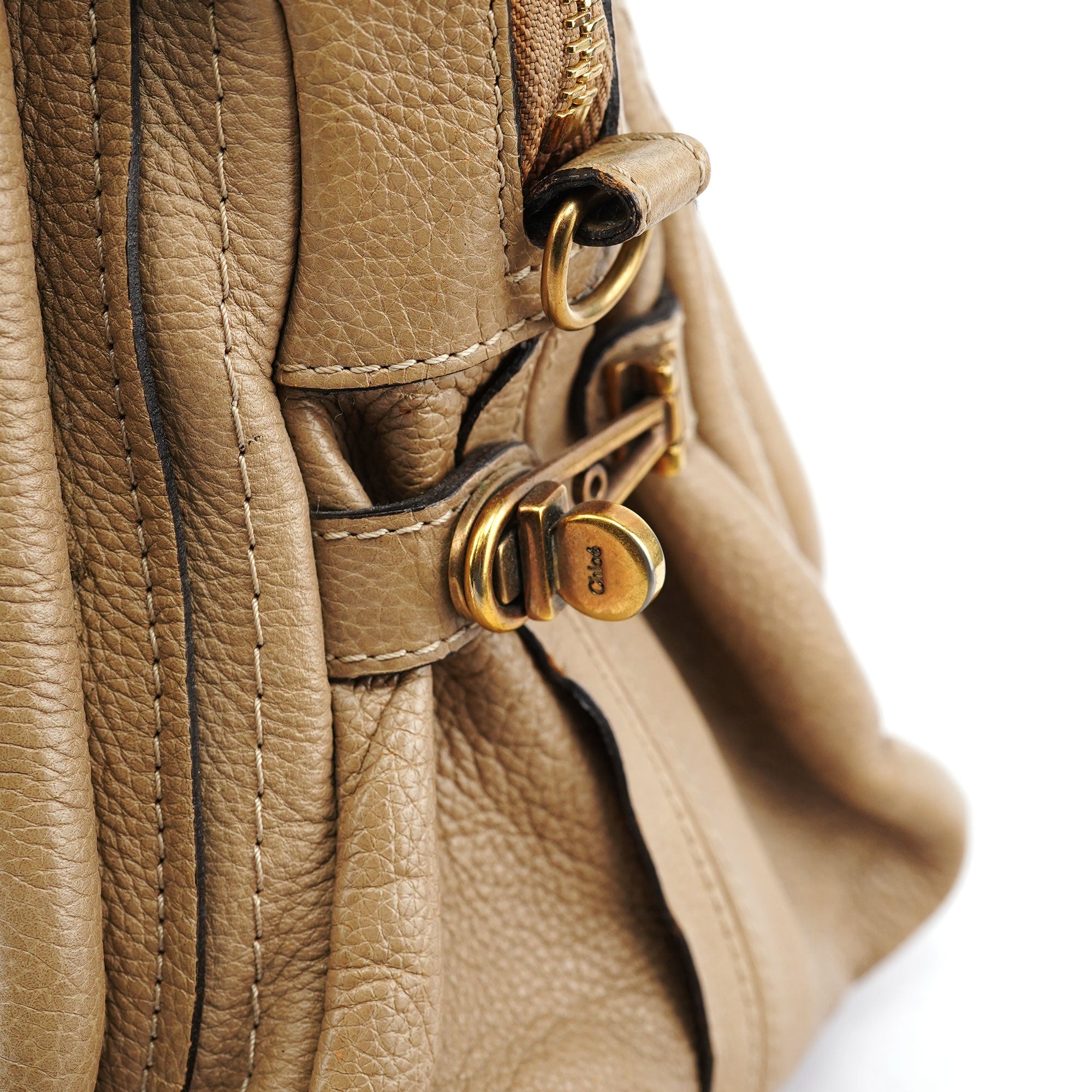Beige Leather Paraty 2-Way Shoulder Bag