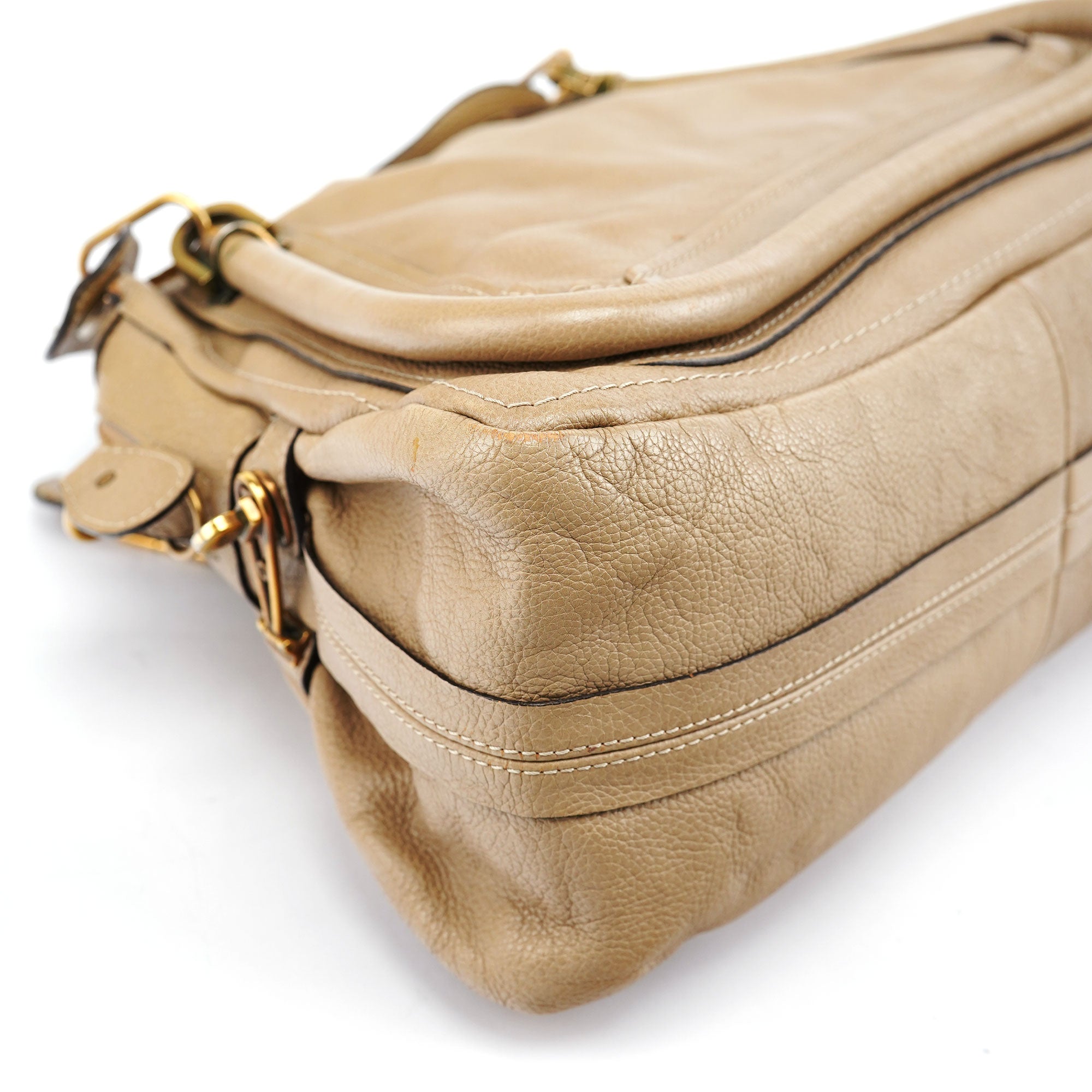 Beige Leather Paraty 2-Way Shoulder Bag