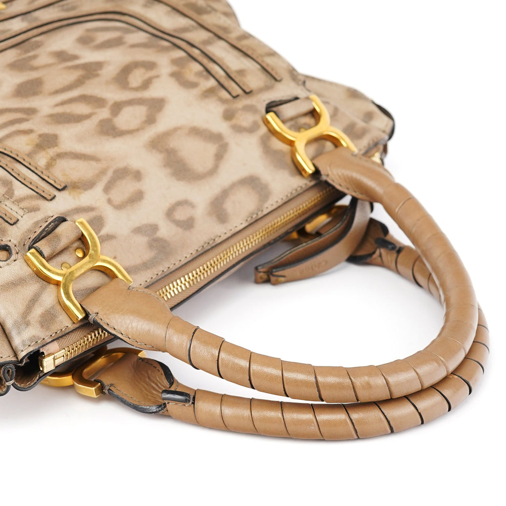 Beige Leopard Leather Marcie Bag 1/150