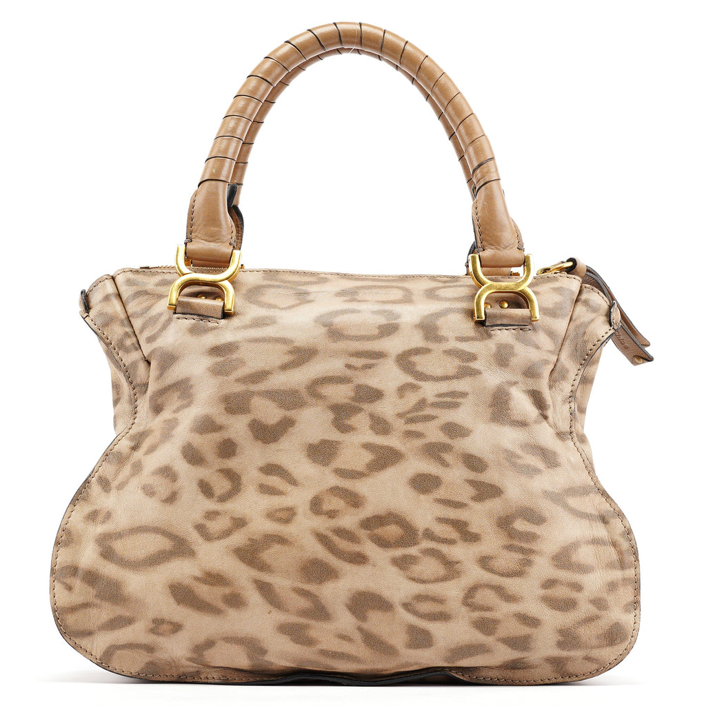 Beige Leopard Leather Marcie Bag 1/150