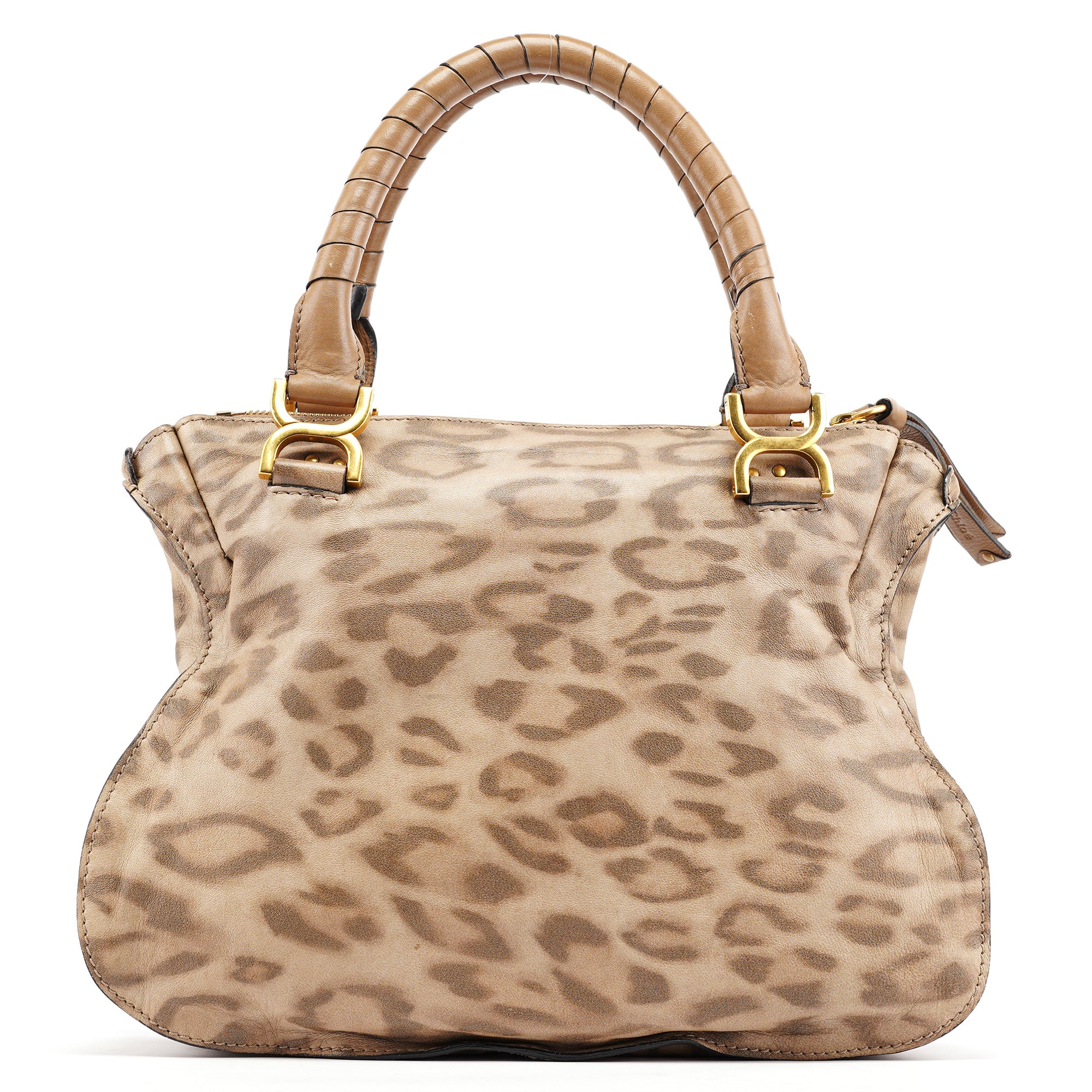 Beige Leopard Leather Marcie Bag 1/150