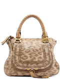 Beige Leopard Leather Marcie Bag 1/150