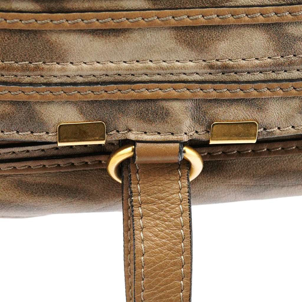Beige Leopard Leather Marcie Shoulder Bag 1/300