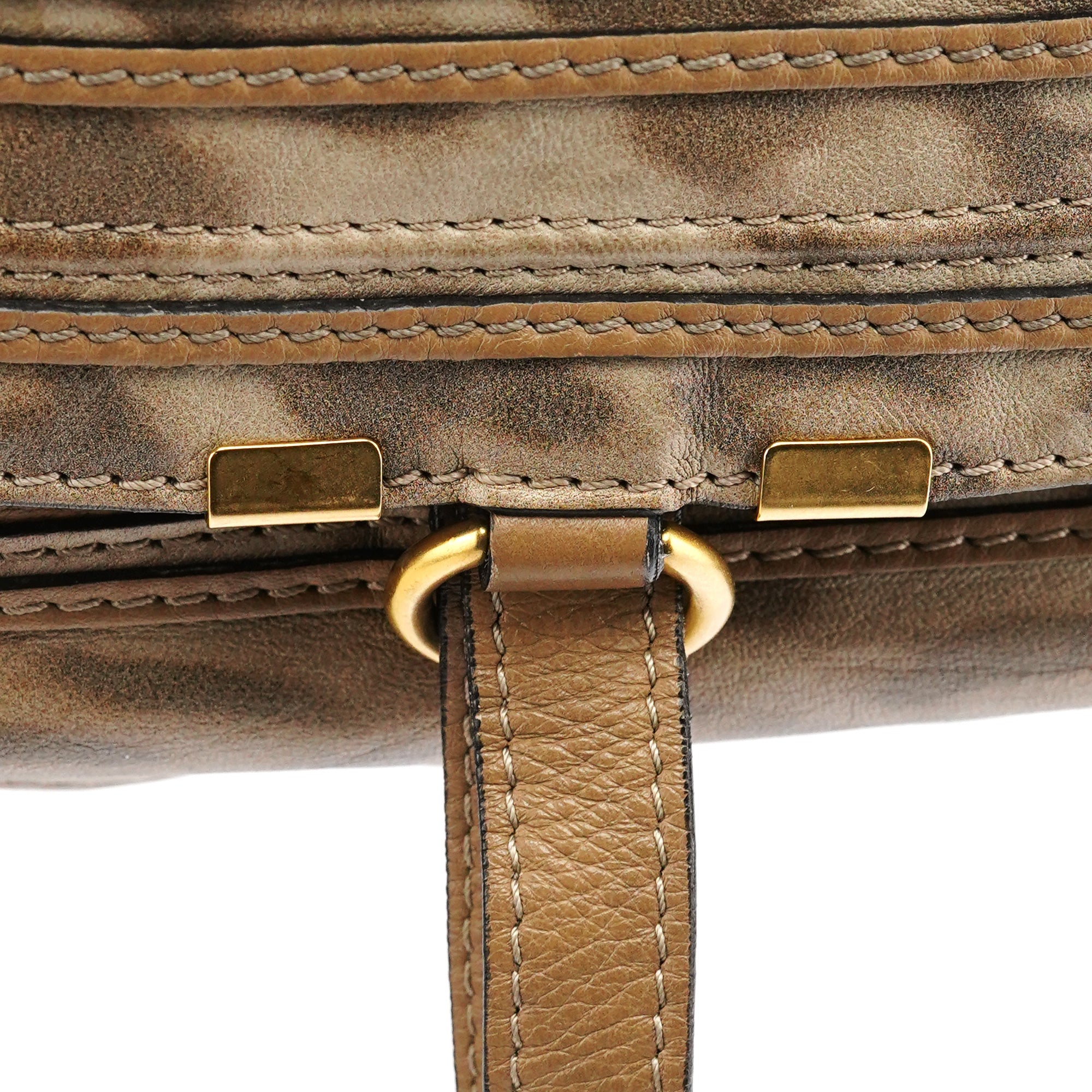 Beige Leopard Leather Marcie Shoulder Bag 1/300