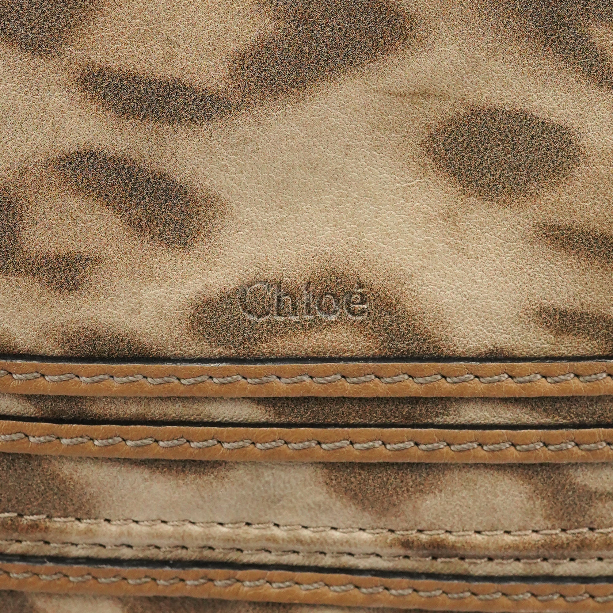 Beige Leopard Leather Marcie Shoulder Bag 1/300