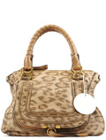 Beige Leopard Leather Marcie Shoulder Bag 1/300