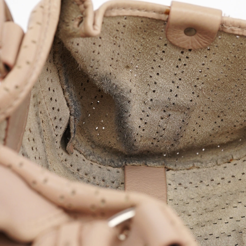 Beige Perforated Leather Kerala Bag