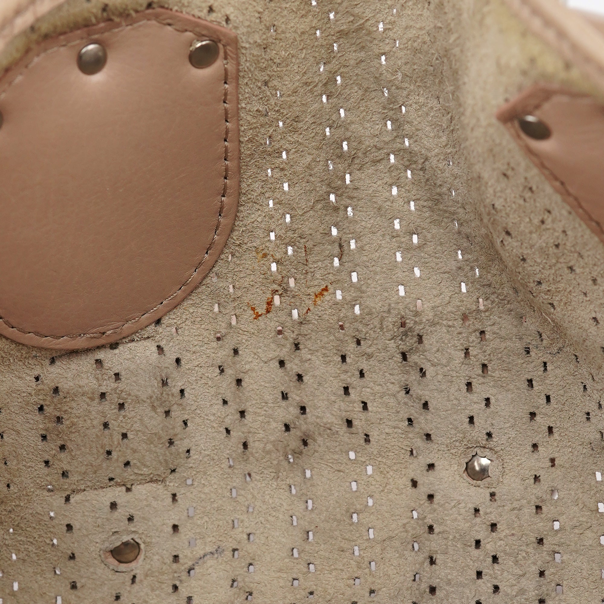 Beige Perforated Leather Kerala Bag