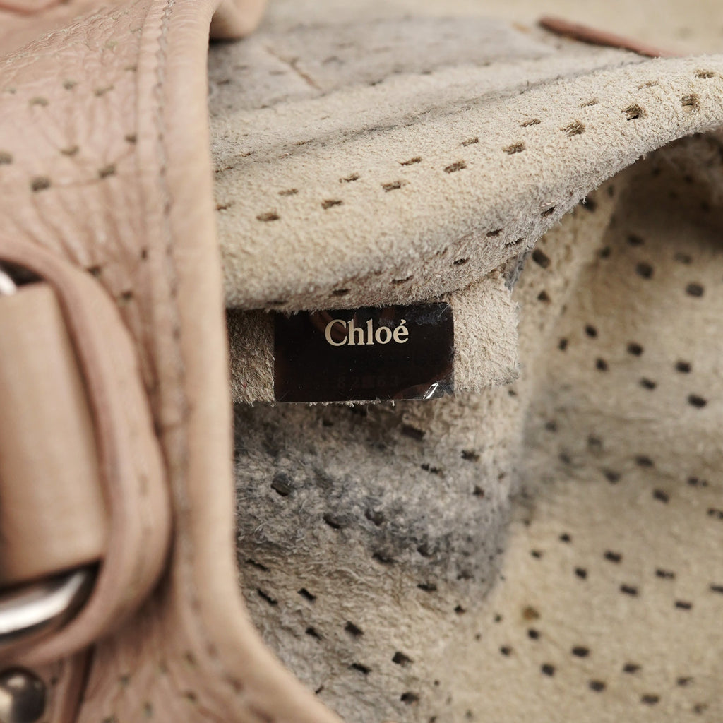 Beige Perforated Leather Kerala Bag