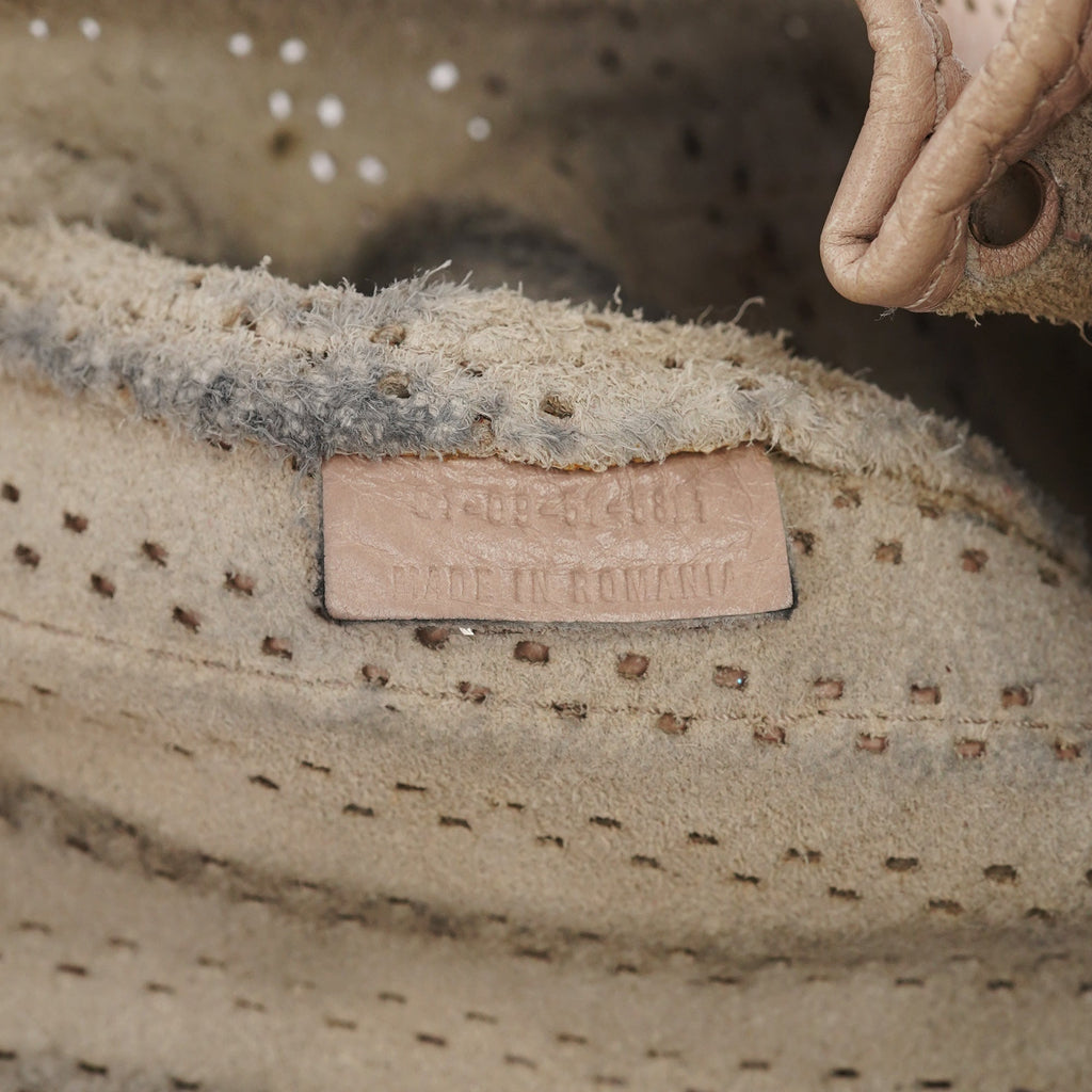 Beige Perforated Leather Kerala Bag