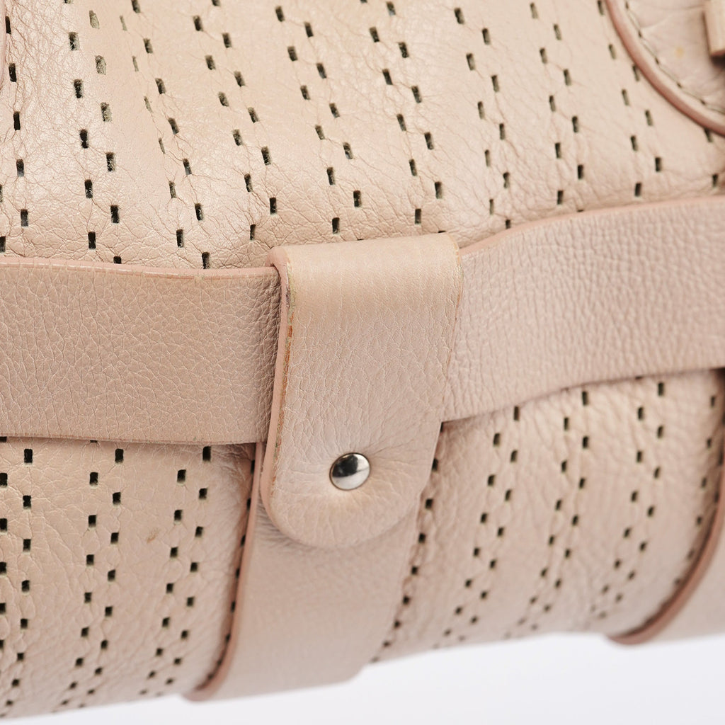 Beige Perforated Leather Kerala Bag