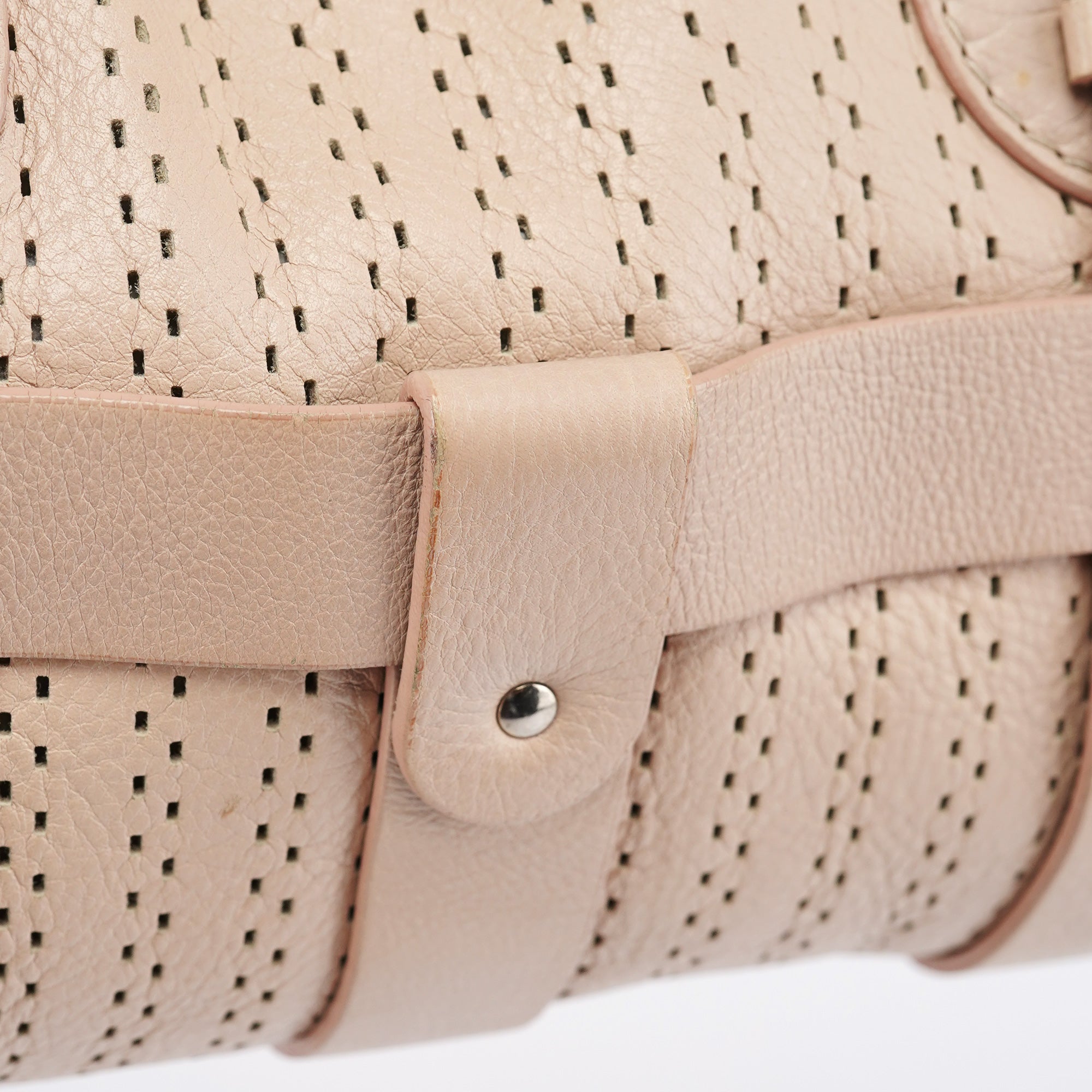 Beige Perforated Leather Kerala Bag