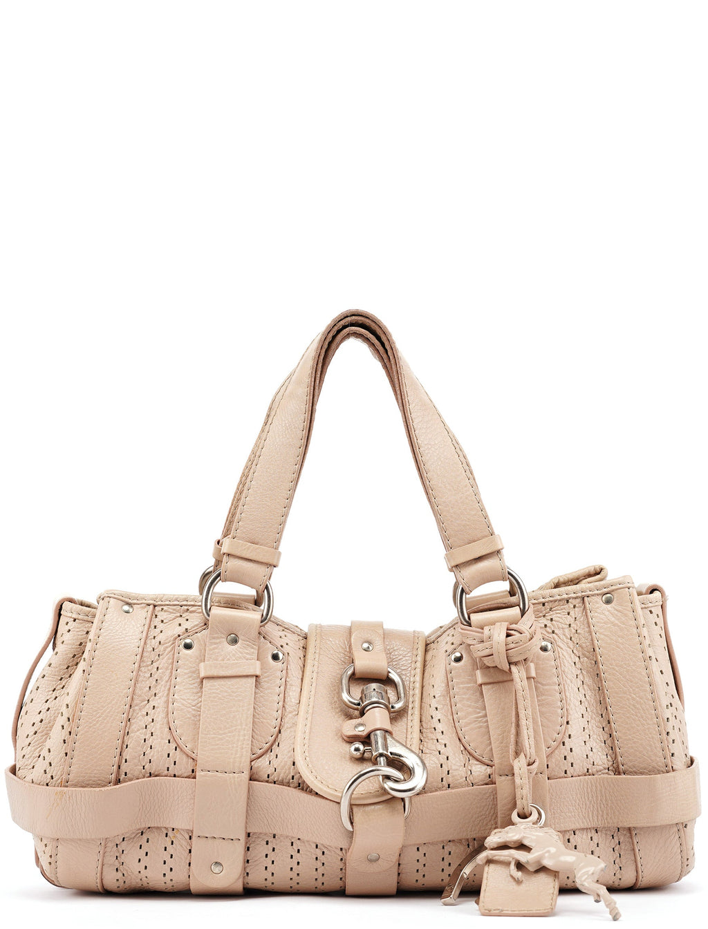 Beige Perforated Leather Kerala Bag