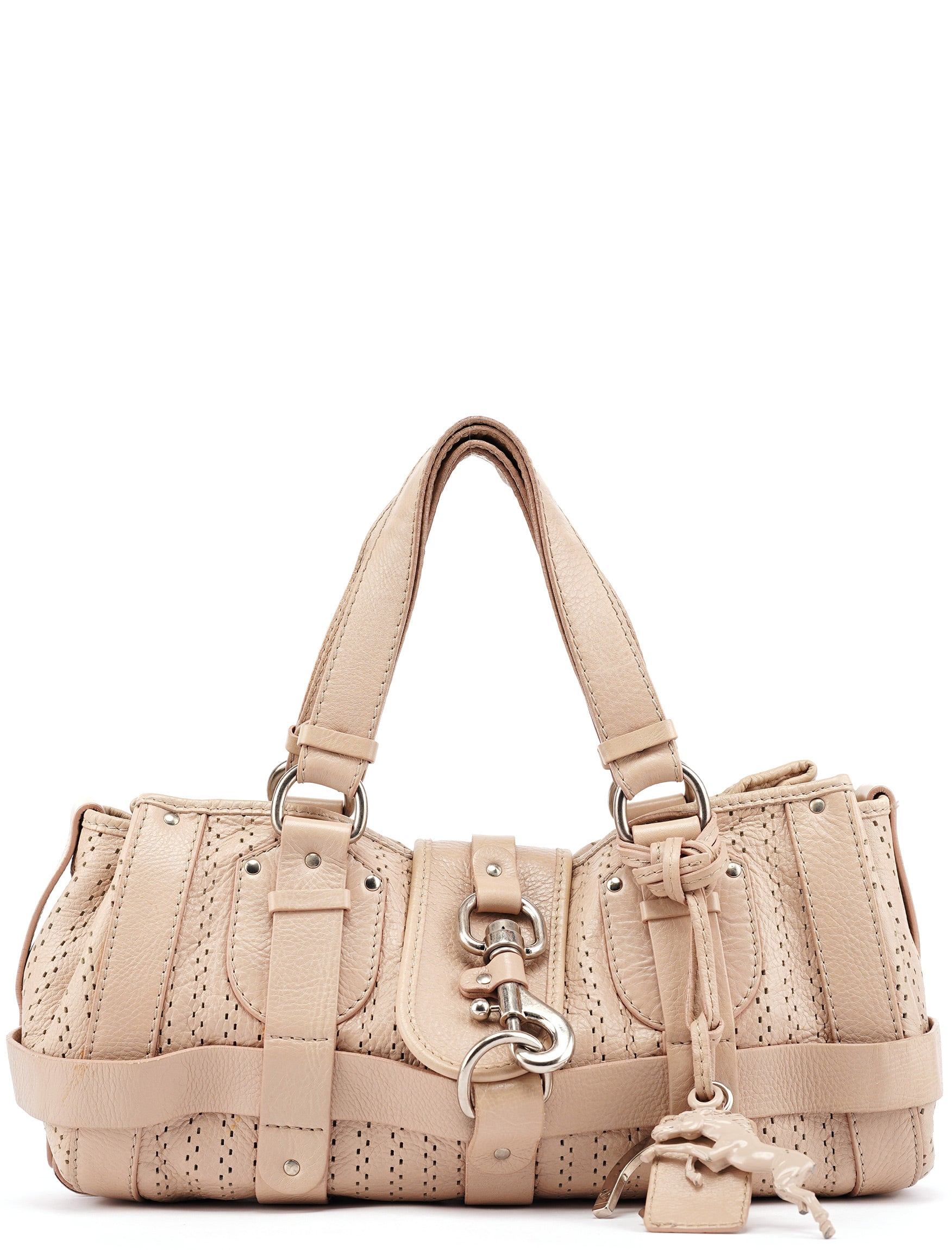 Beige Perforated Leather Kerala Bag